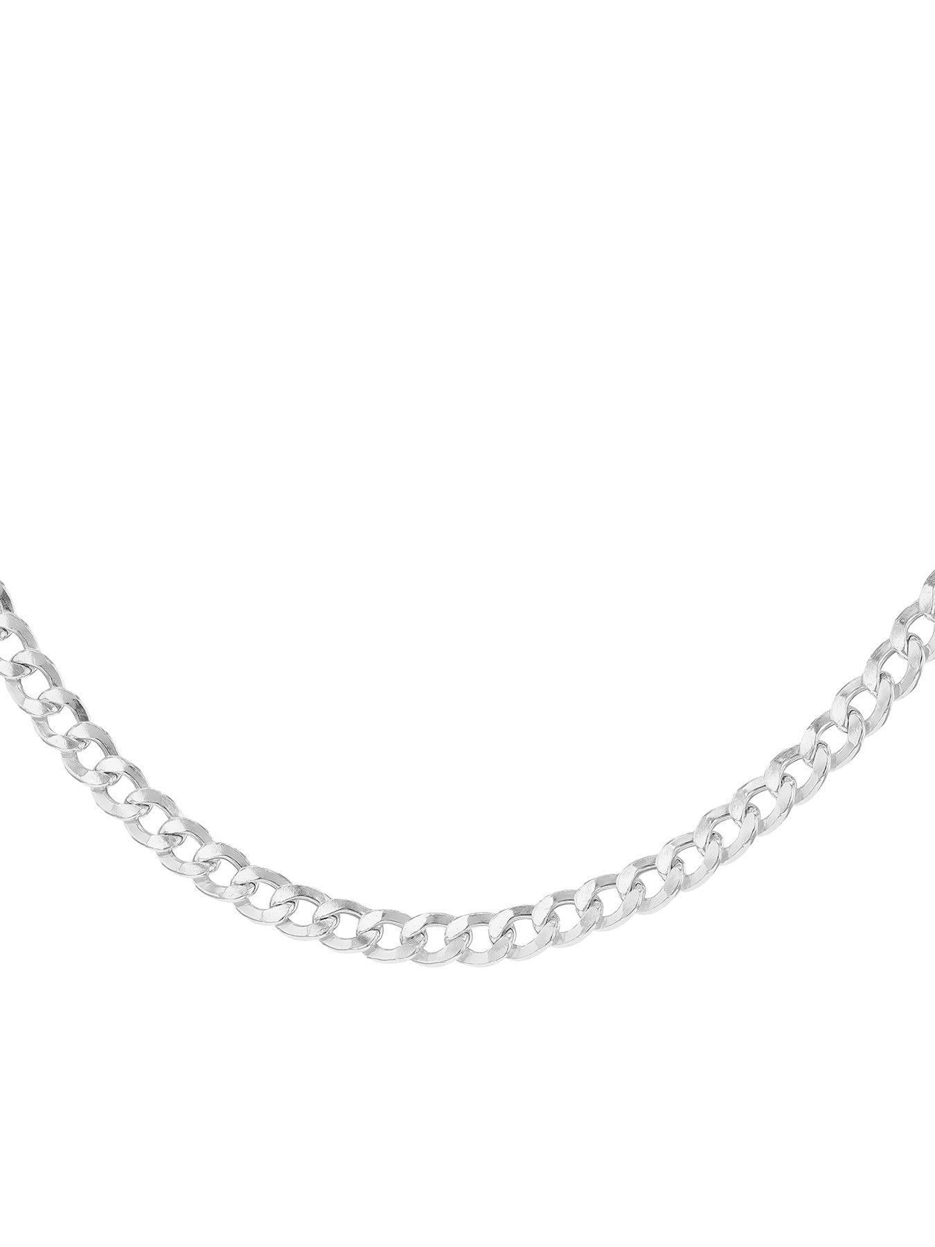 The Love Collection Sterling Silver 100 Hollow Curb Chain 46cm/18'