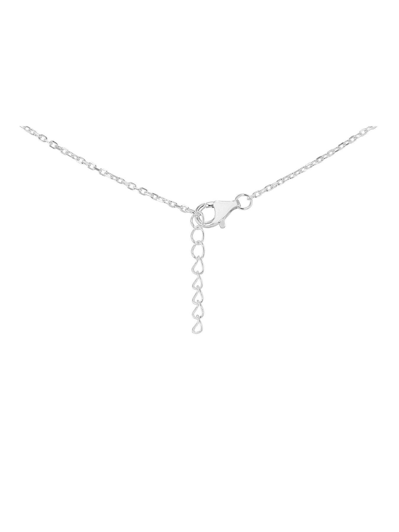 Image 3 of 6 of The Love Collection Sterling Silver Teardrop Cubic Zirconia Necklet