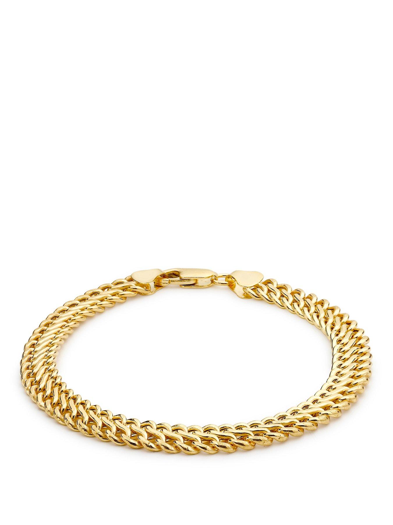 The Love Collection 9ct Yellow Gold 'Figure 8' Hollow Curb Bracelet 18cm/7'