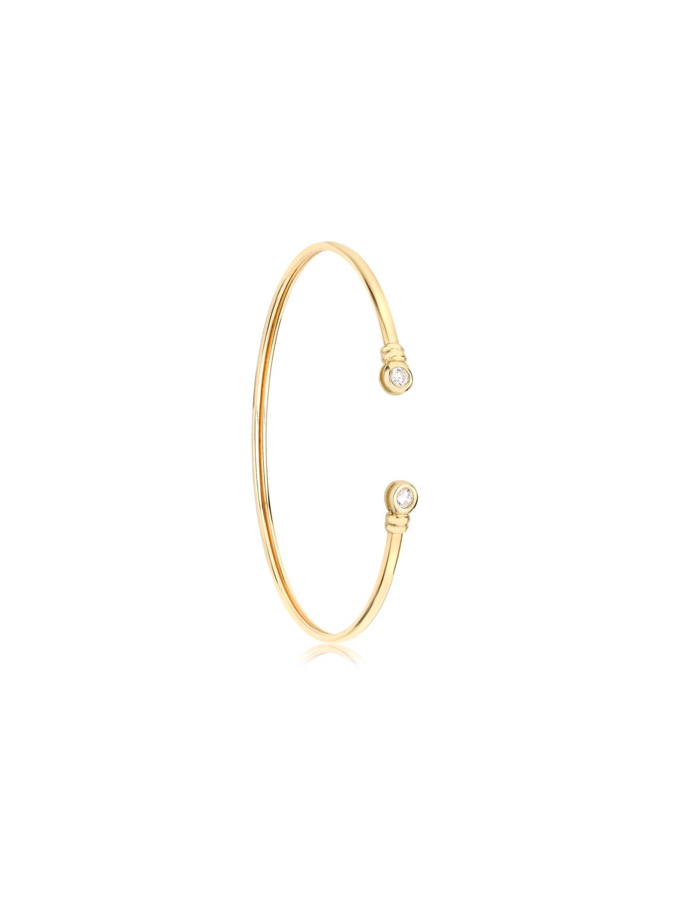Image 2 of 4 of The Love Collection 9ct Yellow Gold  Cubic Zirconia Bangle