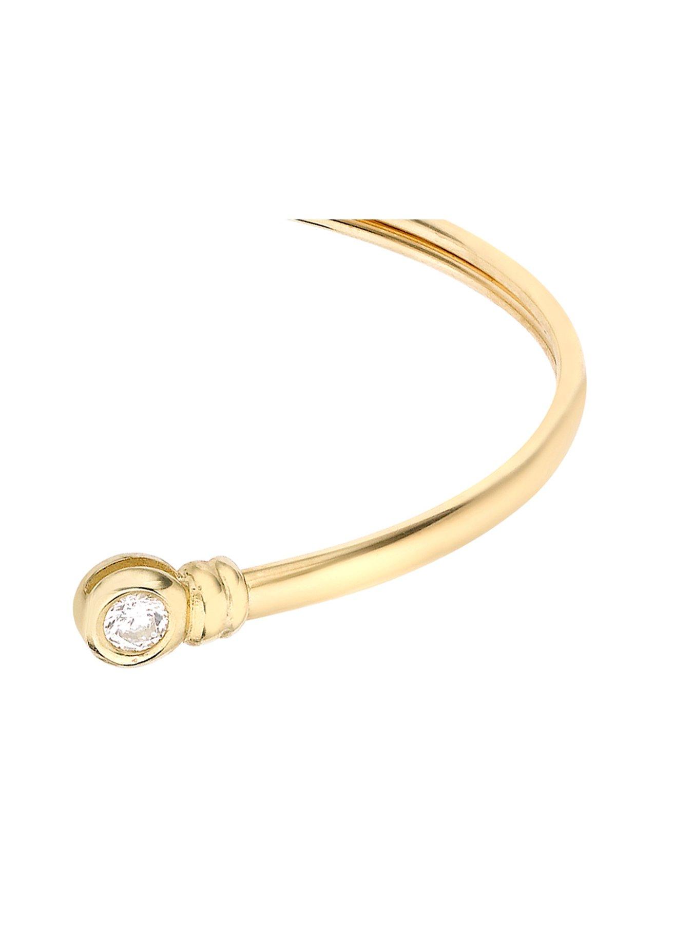 Image 3 of 4 of The Love Collection 9ct Yellow Gold  Cubic Zirconia Bangle