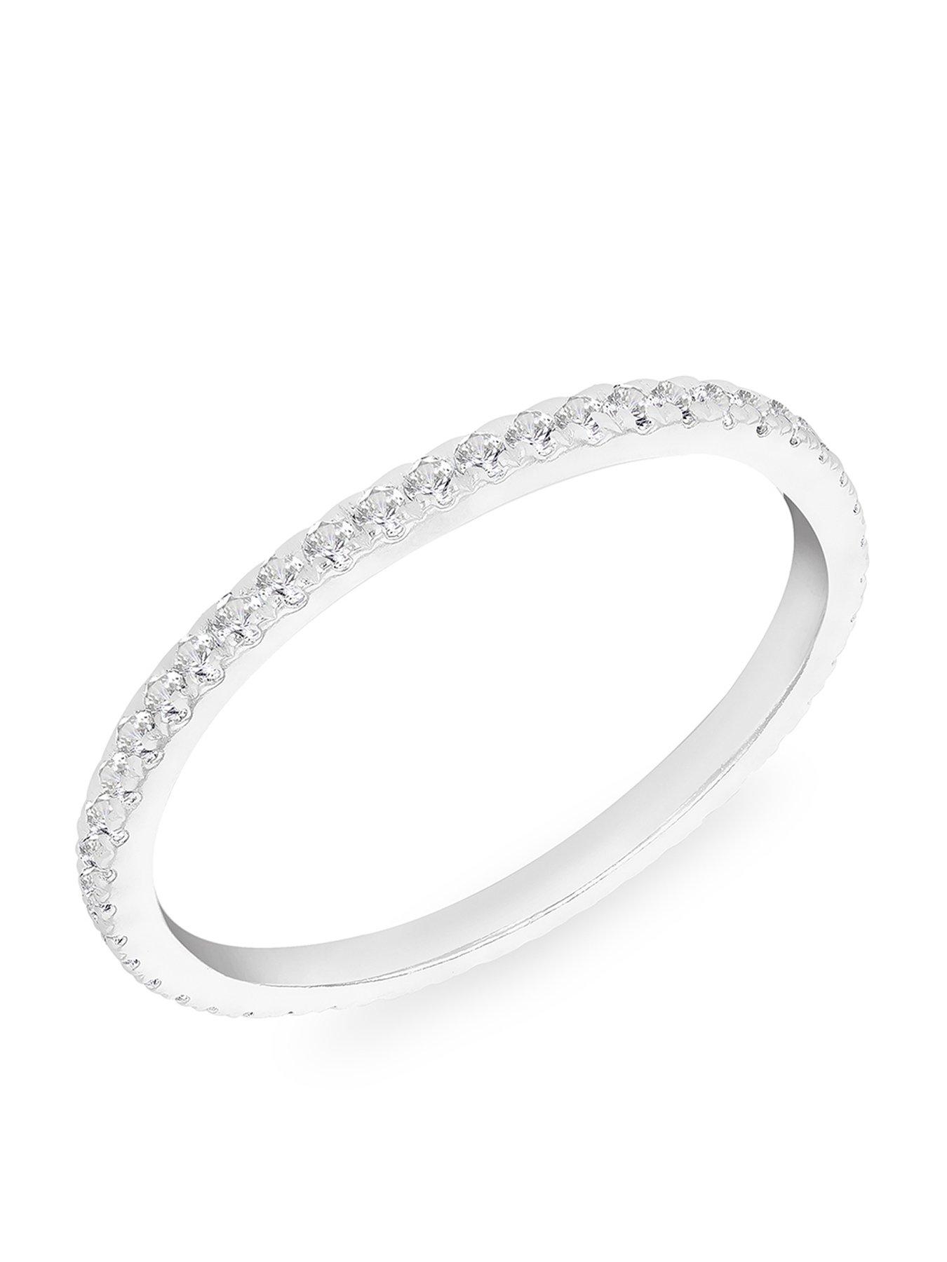Image 2 of 6 of The Love Collection Sterling Silver 1.5mm White Cubic Zirconia Eternity Ring