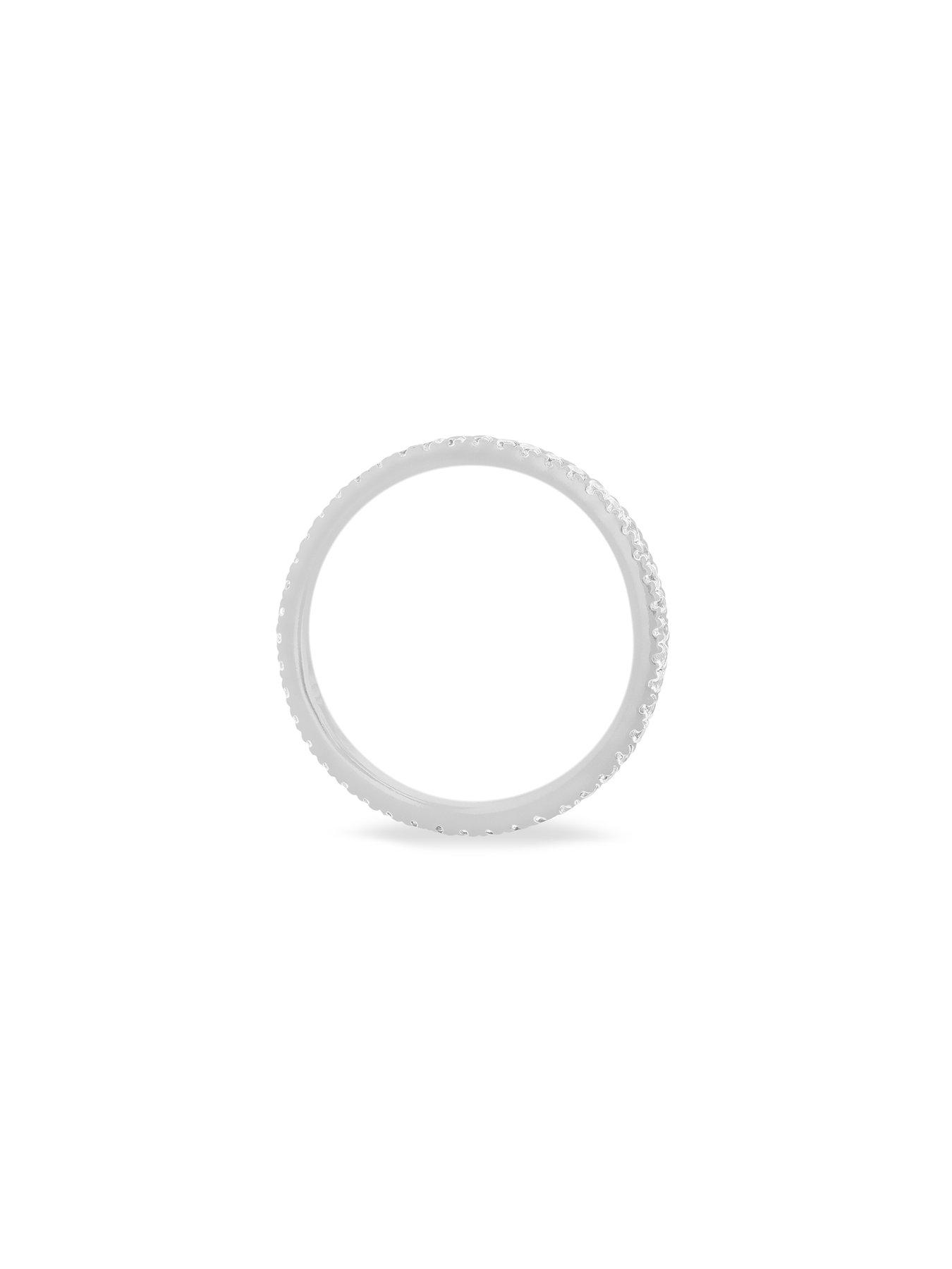 Image 4 of 6 of The Love Collection Sterling Silver 1.5mm White Cubic Zirconia Eternity Ring