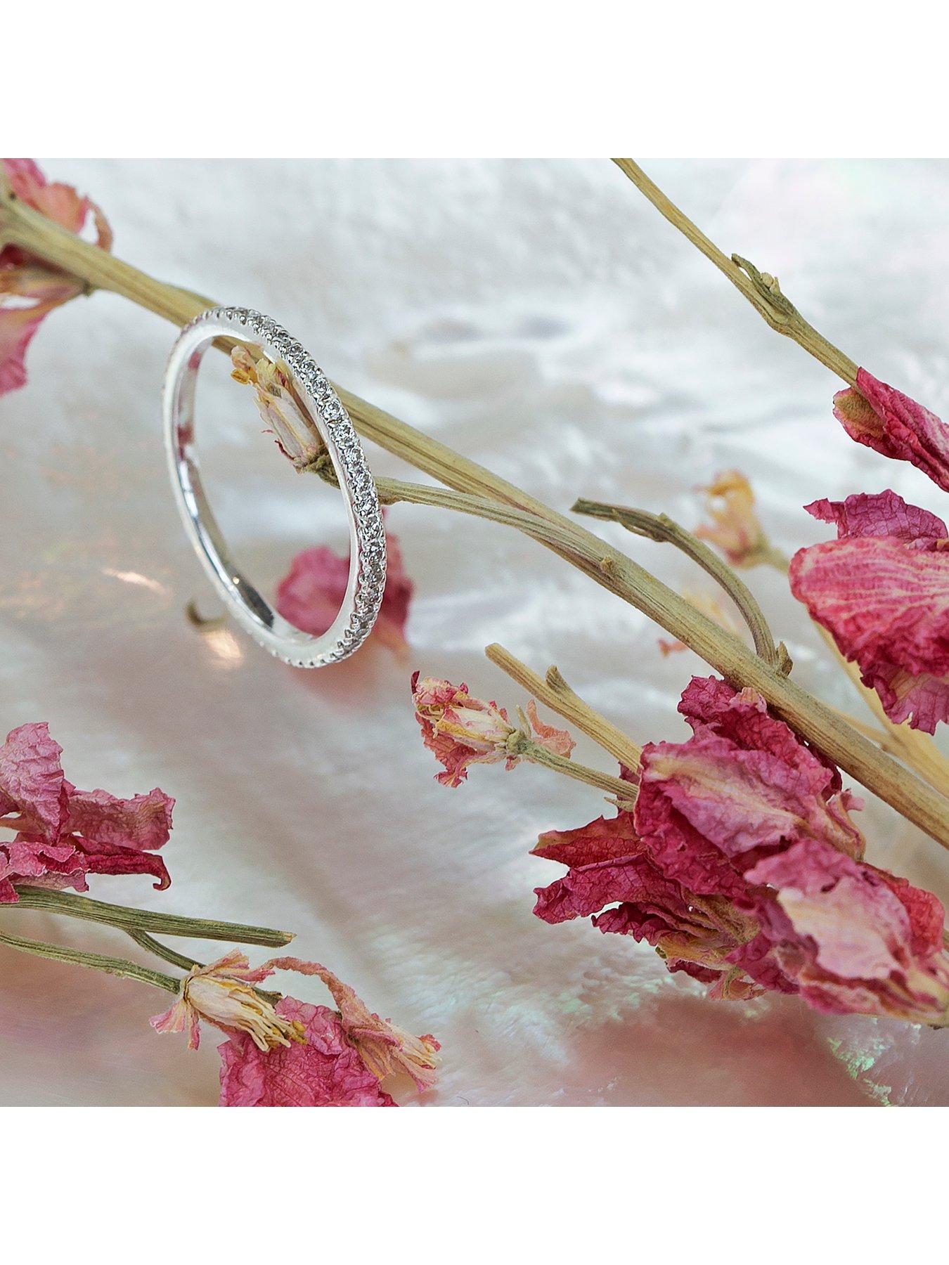 Image 6 of 6 of The Love Collection Sterling Silver 1.5mm White Cubic Zirconia Eternity Ring