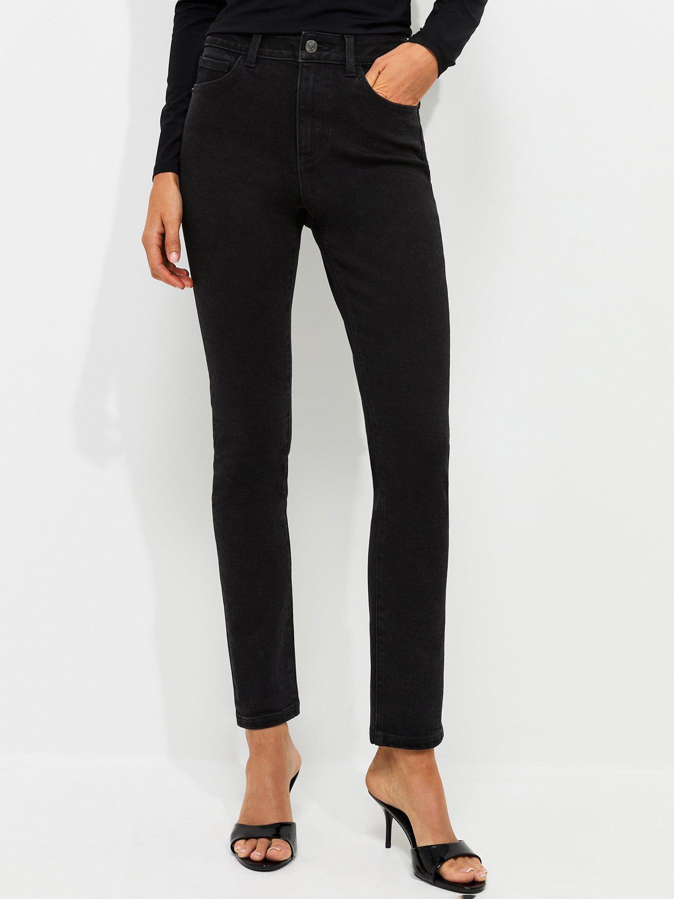 Image 1 of 6 of New Look Womens Cigarette Cotton Rich Slim Leg Jeans - Black