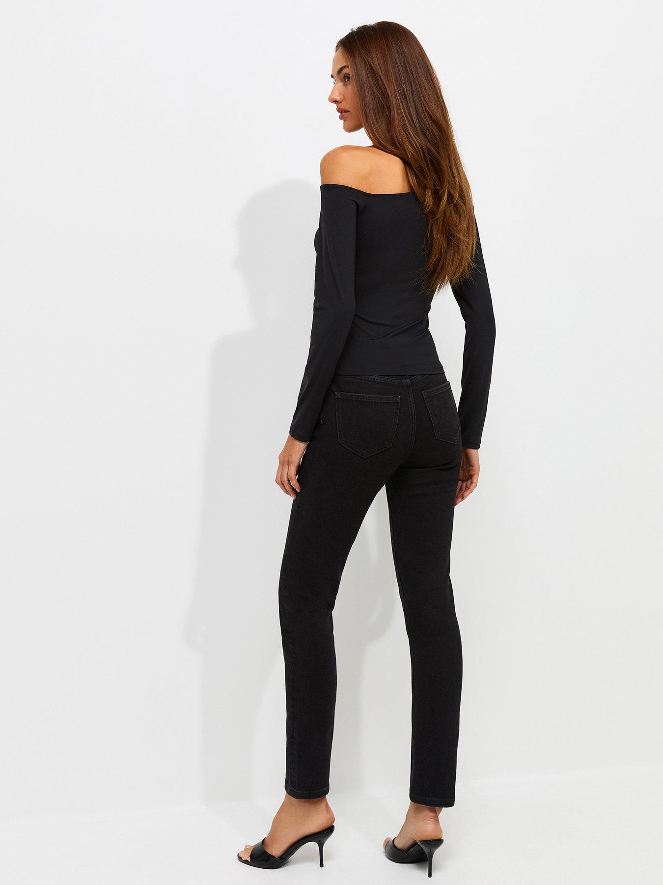 Image 2 of 6 of New Look Womens Cigarette Cotton Rich Slim Leg Jeans - Black