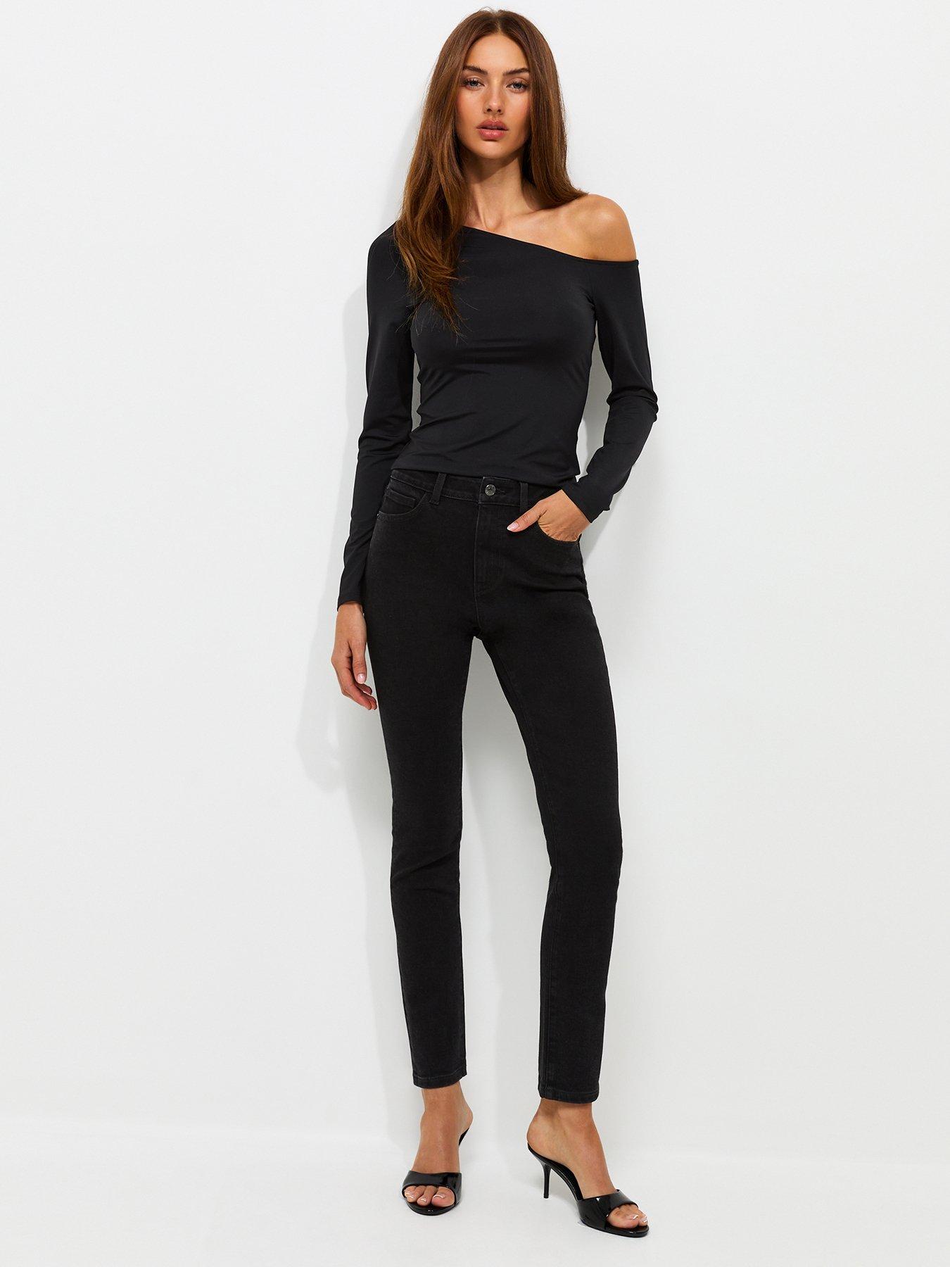 Image 4 of 6 of New Look Womens Cigarette Cotton Rich Slim Leg Jeans - Black