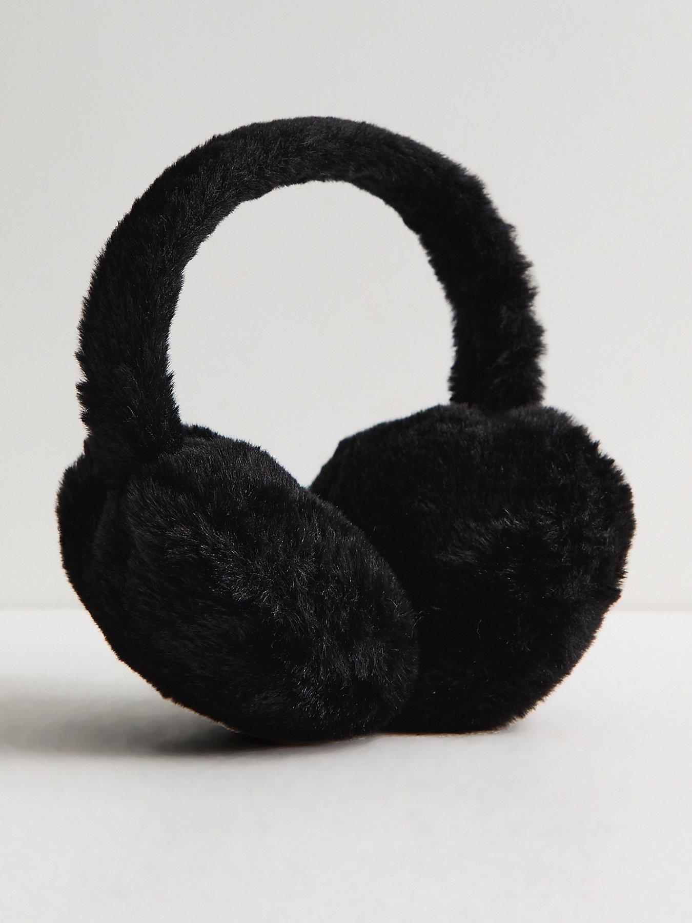 Image 1 of 3 of New Look Womens Faux Fur Padded Ear Cups Earmuffs - Black