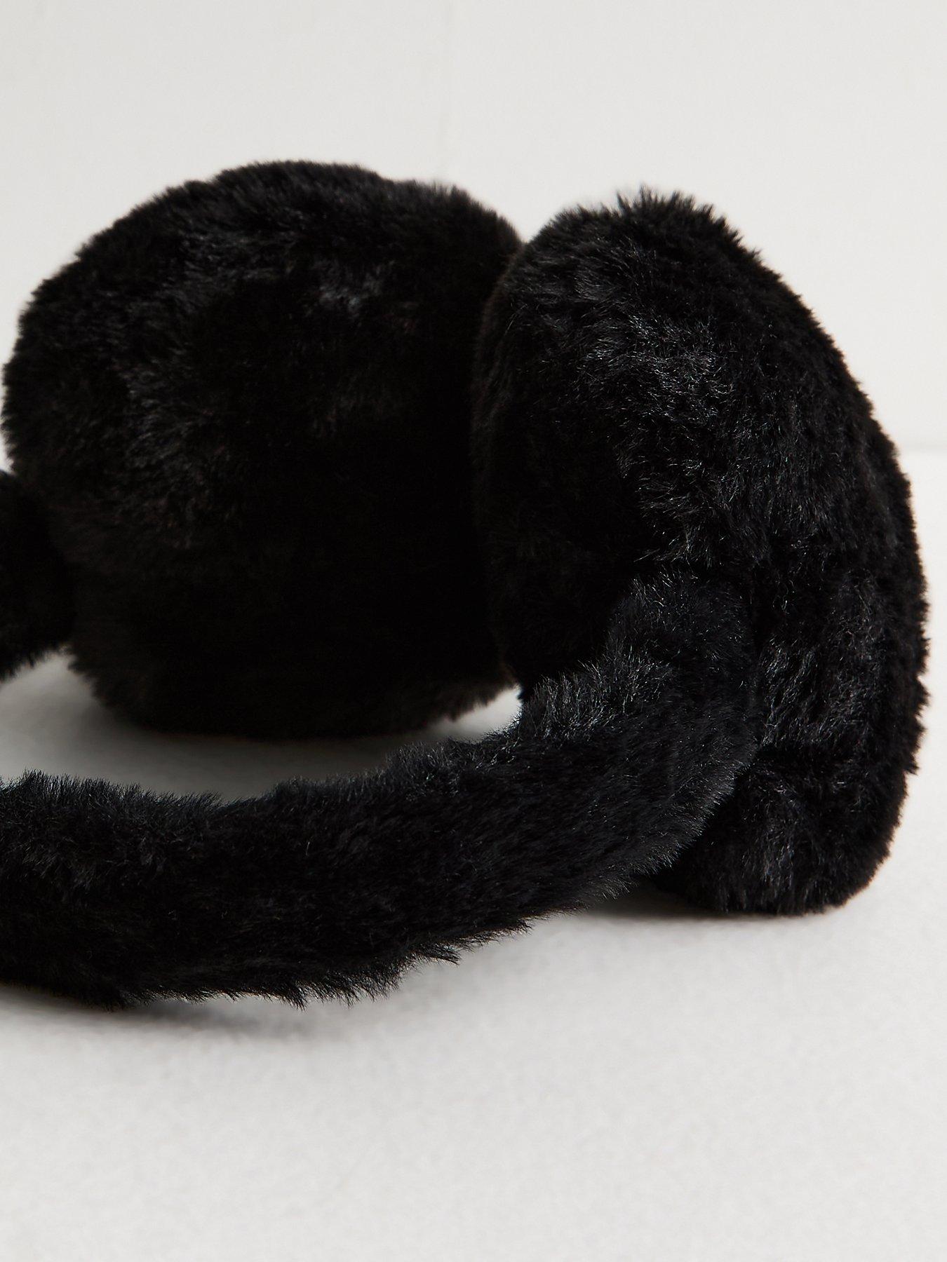Image 3 of 3 of New Look Womens Faux Fur Padded Ear Cups Earmuffs - Black