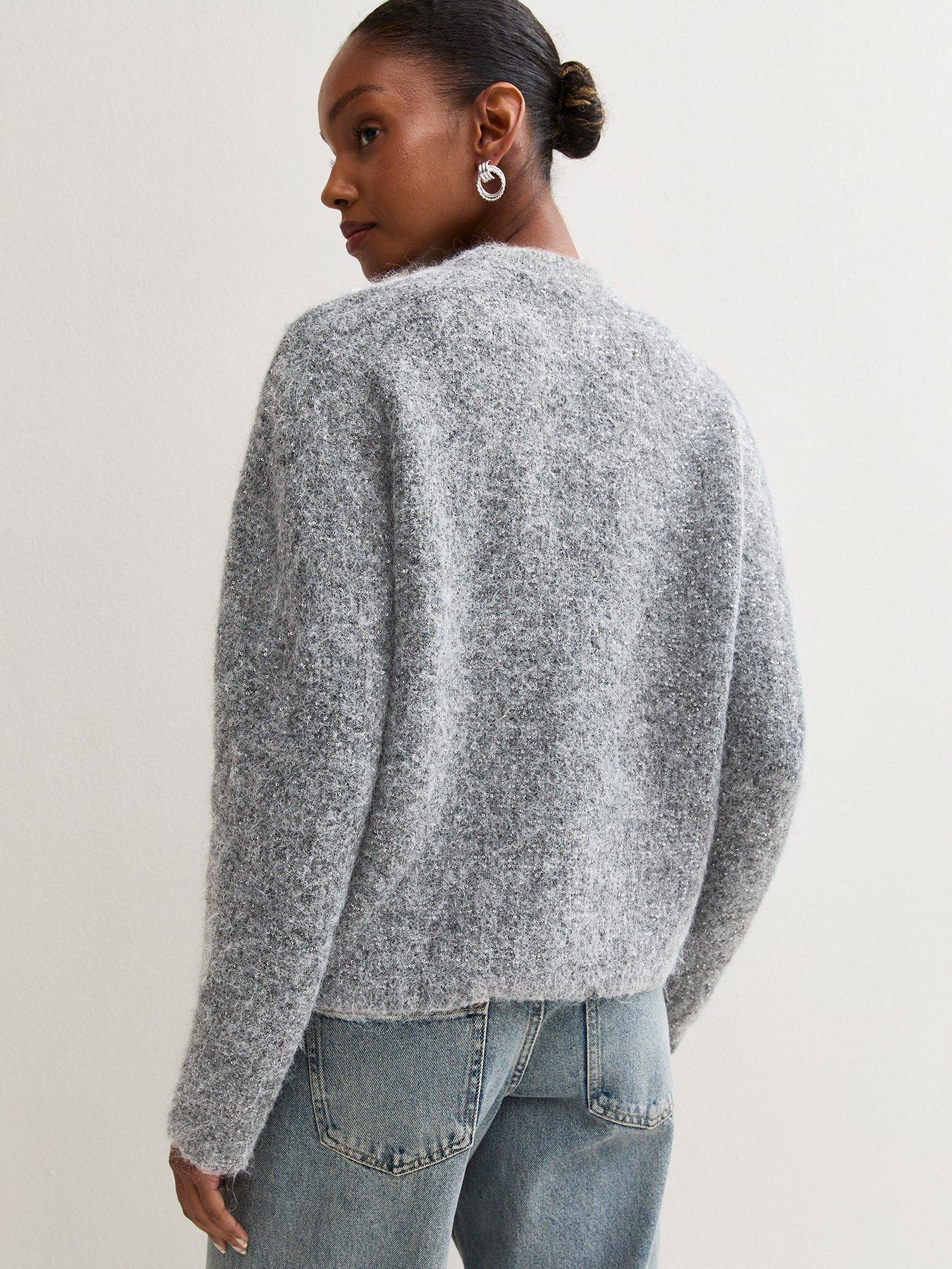 Image 2 of 5 of New Look Womens Vivi Sequin Soft Knit Jumper - Grey
