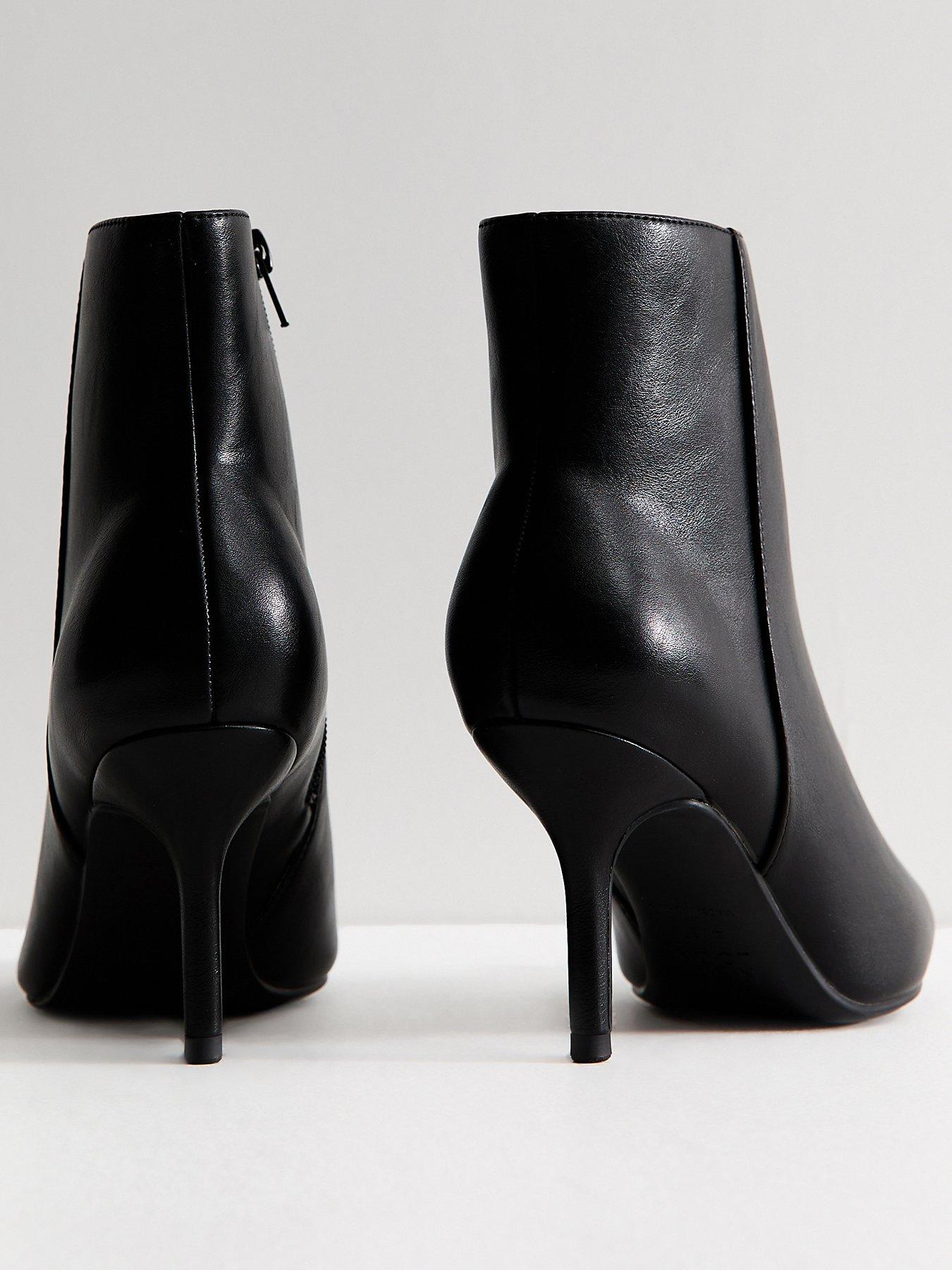 Image 3 of 6 of New Look Womens Wide Fit Pointed Toe Stiletto Ankle Boots - Black