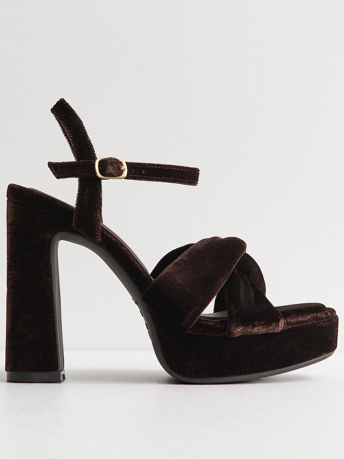 Image 2 of 5 of New Look Womens Knot Strap Platform Sandals - Brown