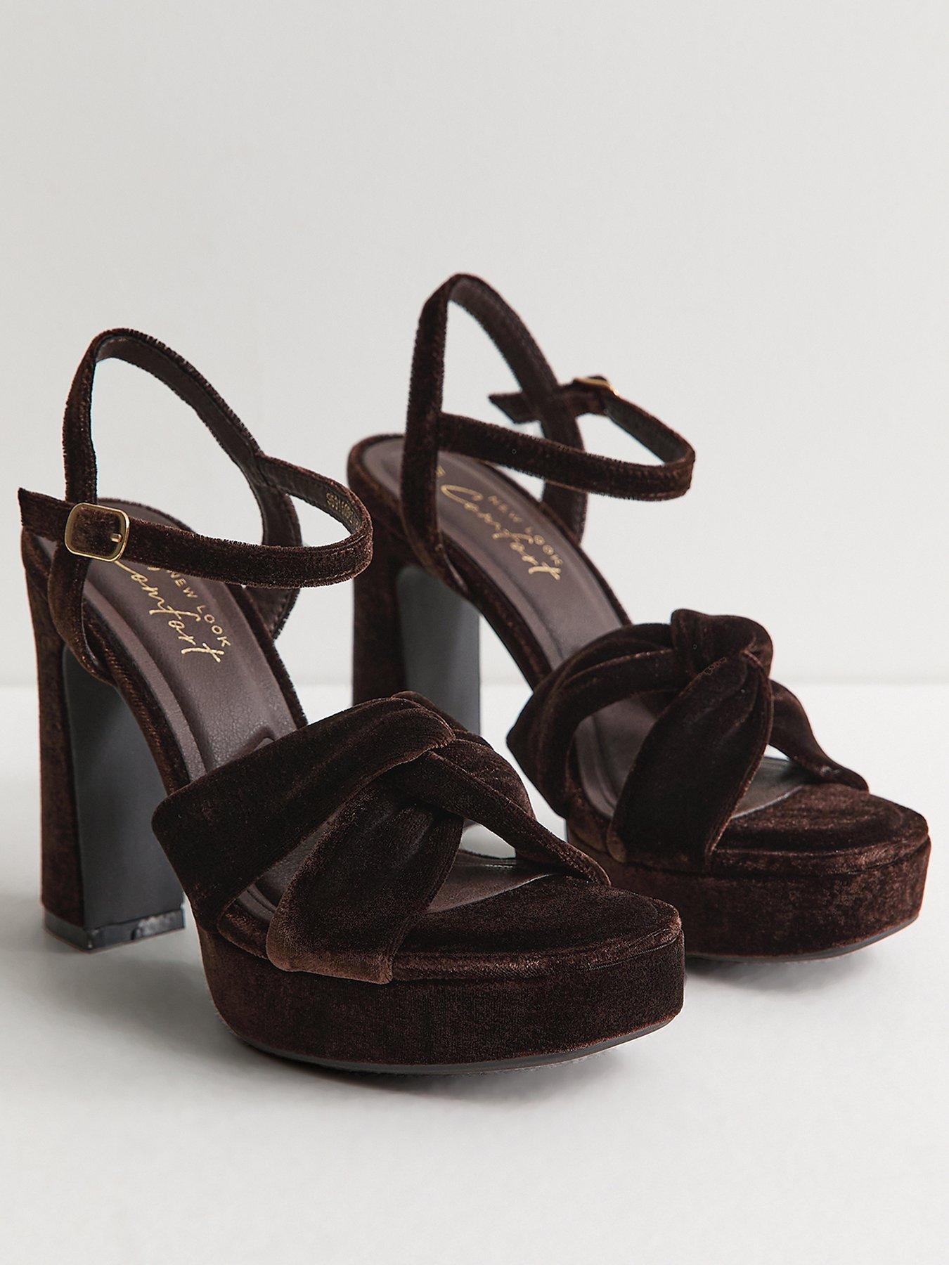 Image 3 of 5 of New Look Womens Knot Strap Platform Sandals - Brown