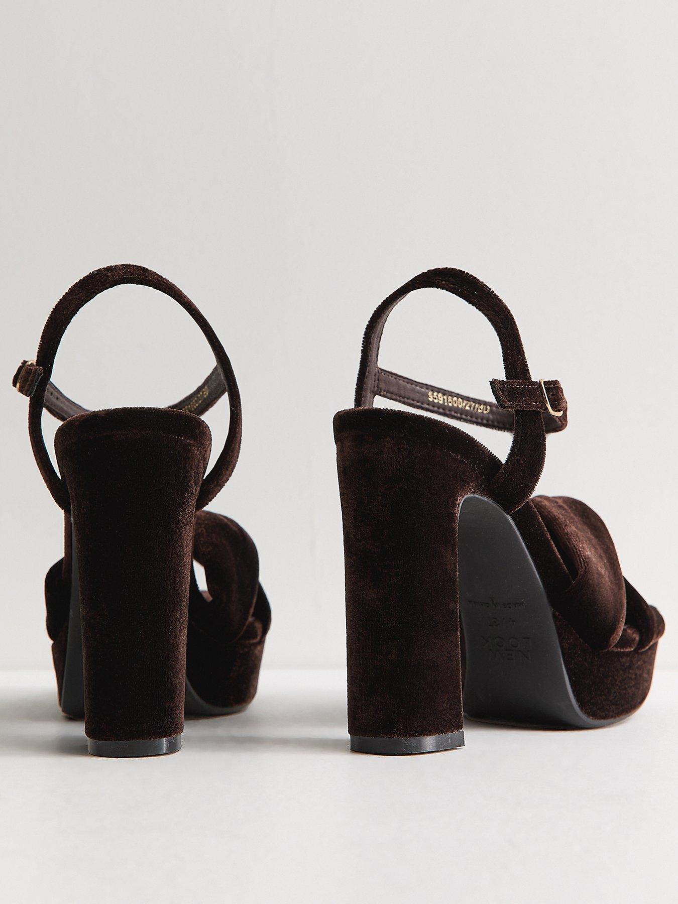 Image 4 of 5 of New Look Womens Knot Strap Platform Sandals - Brown