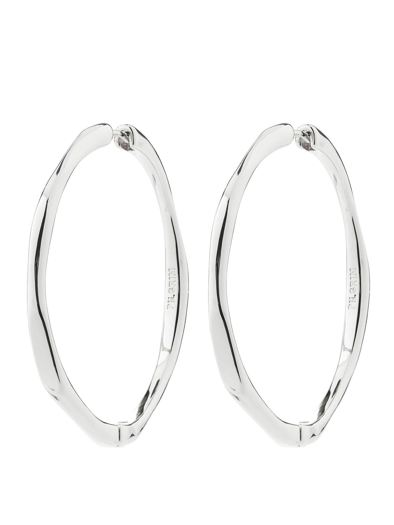 Pilgrim Presence - waterproof hoop earrings silver-plated