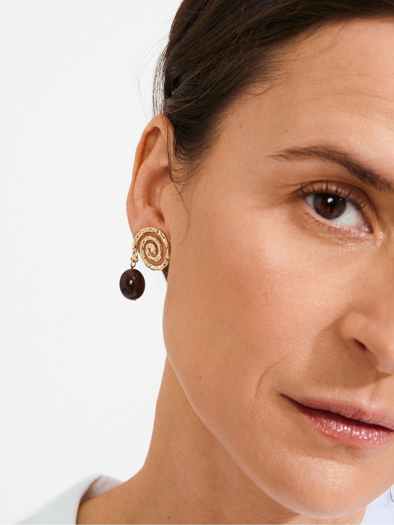 Image 2 of 3 of Pilgrim Still - earrings gold-plated/brown