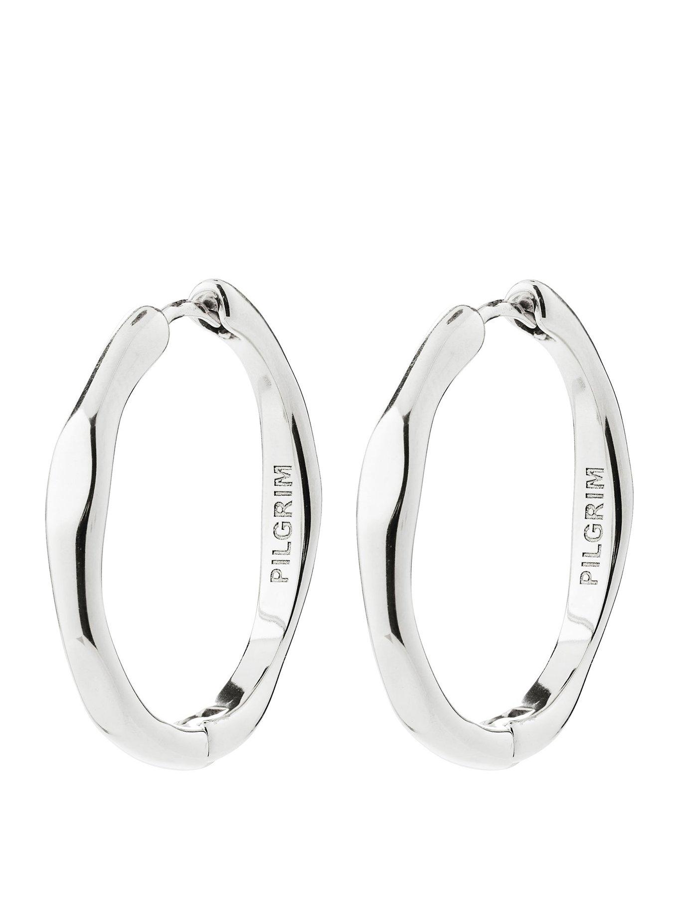 Pilgrim Inner - waterproof hoop earrings silver-plated