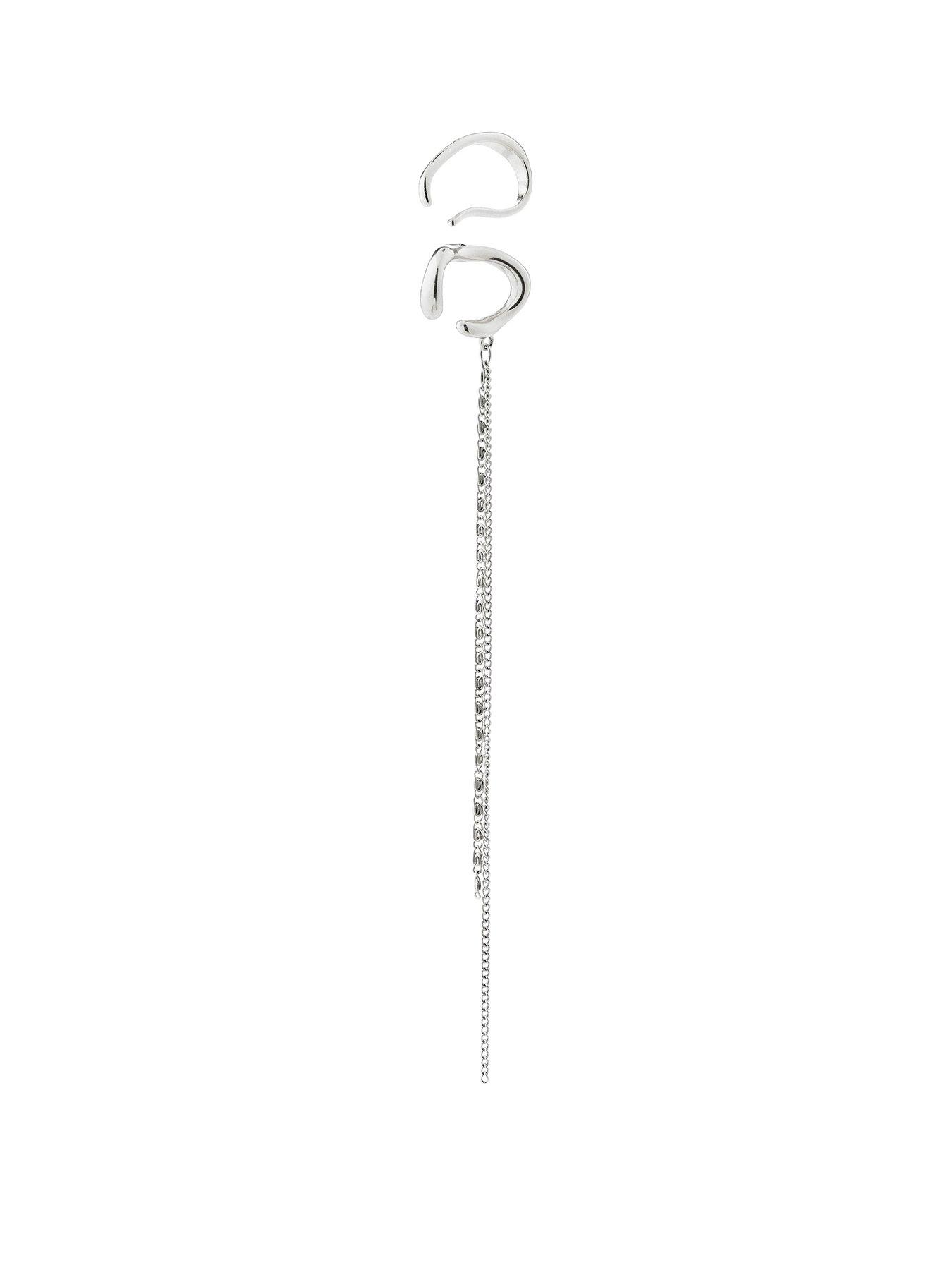 Pilgrim Evon - ear cuff, 2-in-1 set, silver-plated