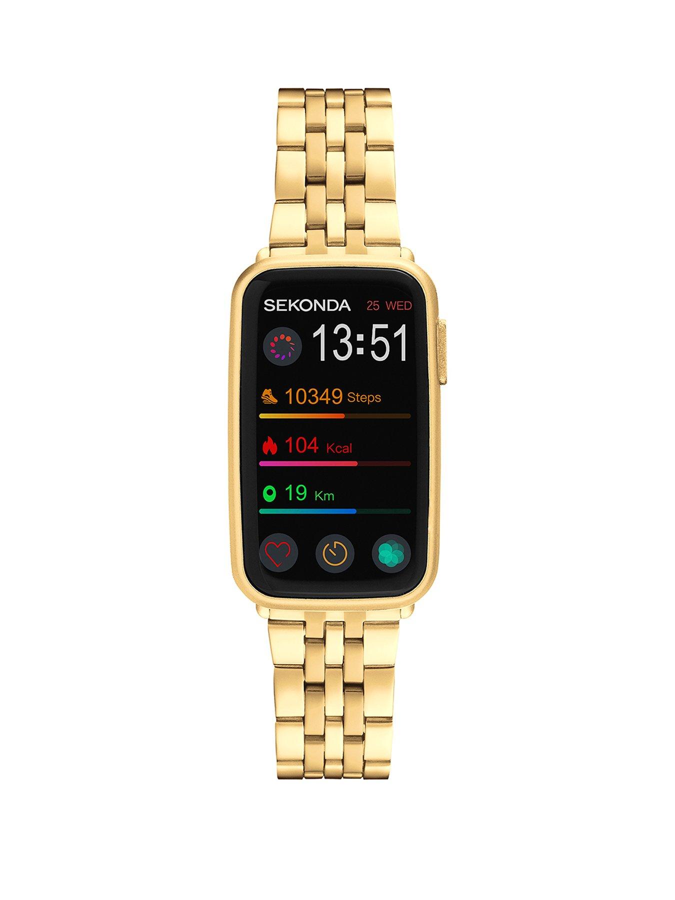 Sekonda Unisex Track Gold Alloy Bracelet With LCD Dial Smartwatch - Multi