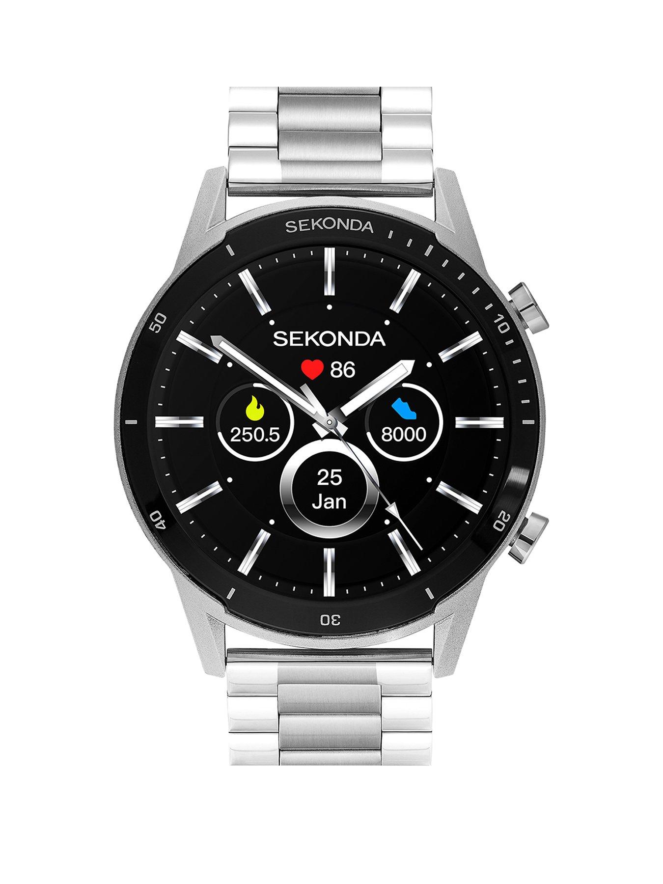 Sekonda Unisex Active Lux Silver Stainless Steel Strap With LCD Dial Smartwatch - Multi