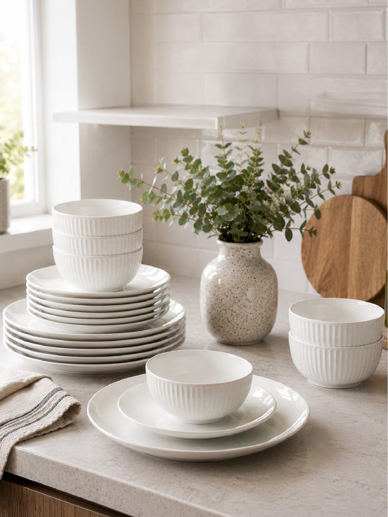 WATERSIDE 12pc Embossed Dinner Set