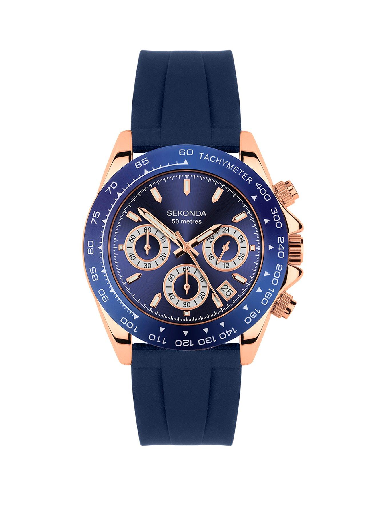 Sekonda Sekonda Mens Circuit Blue Silicone Strap with Chronograph Blue Dial Analogue Watch