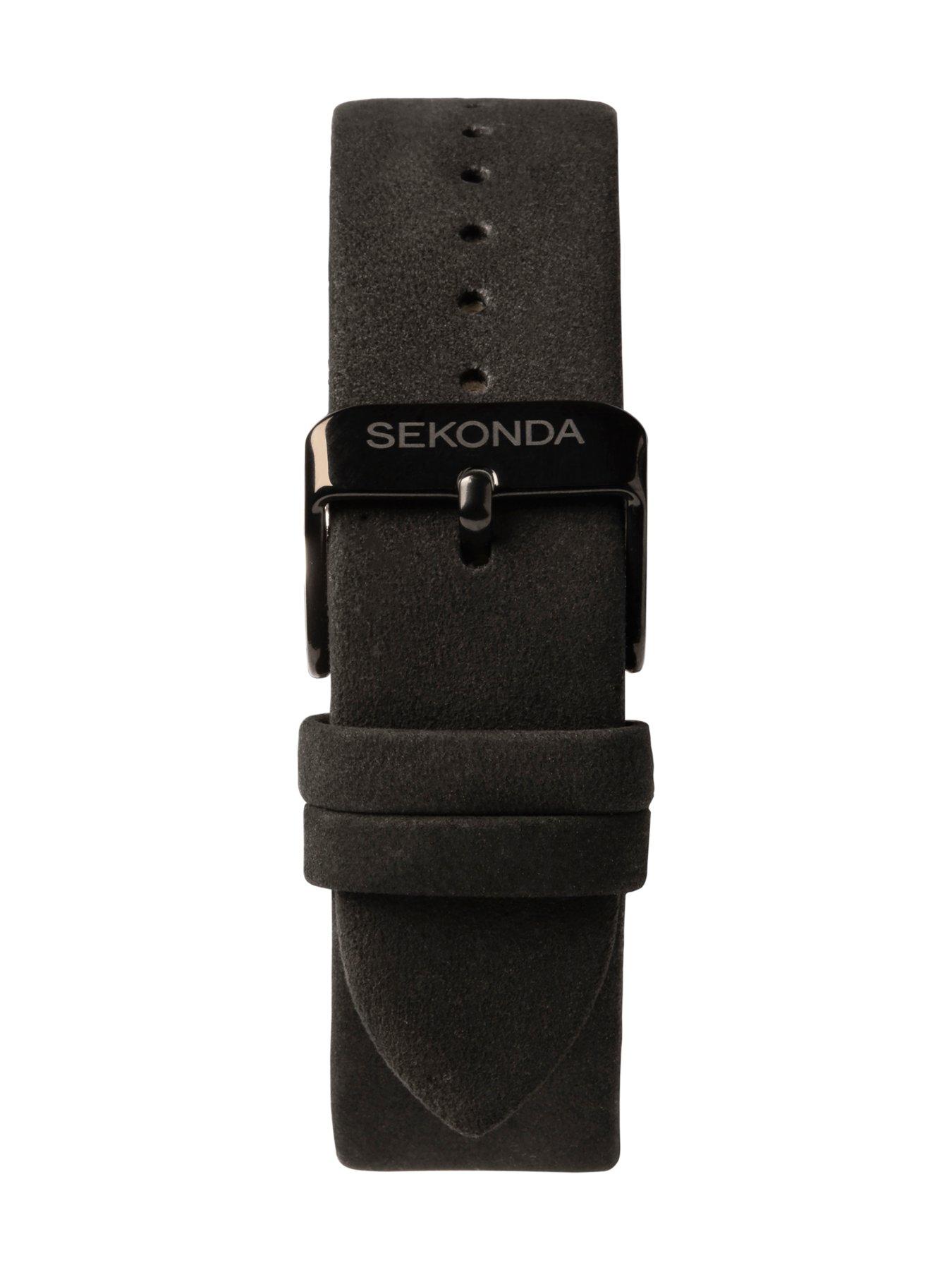 Image 4 of 5 of Sekonda Men's Airborne Black Leather Strap Chronograph Watch