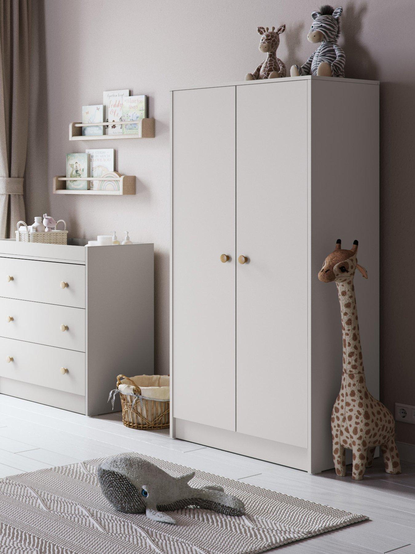 Little Acorns Florence Double Wardrobe - Cashmere & Honeyoak