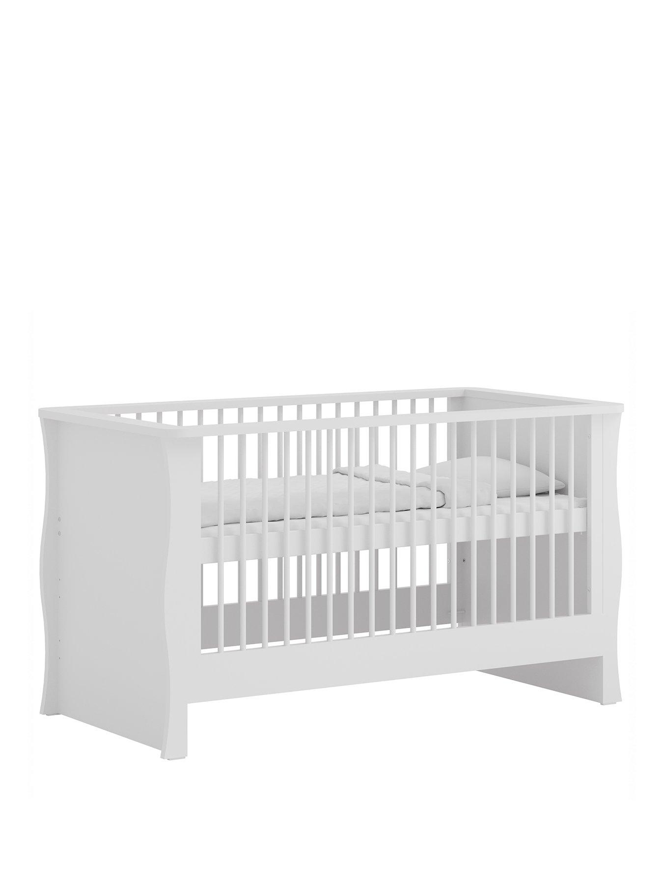 Image 2 of 7 of Little Acorns Celeste Cot Bed - White inc. brushed gold knobs