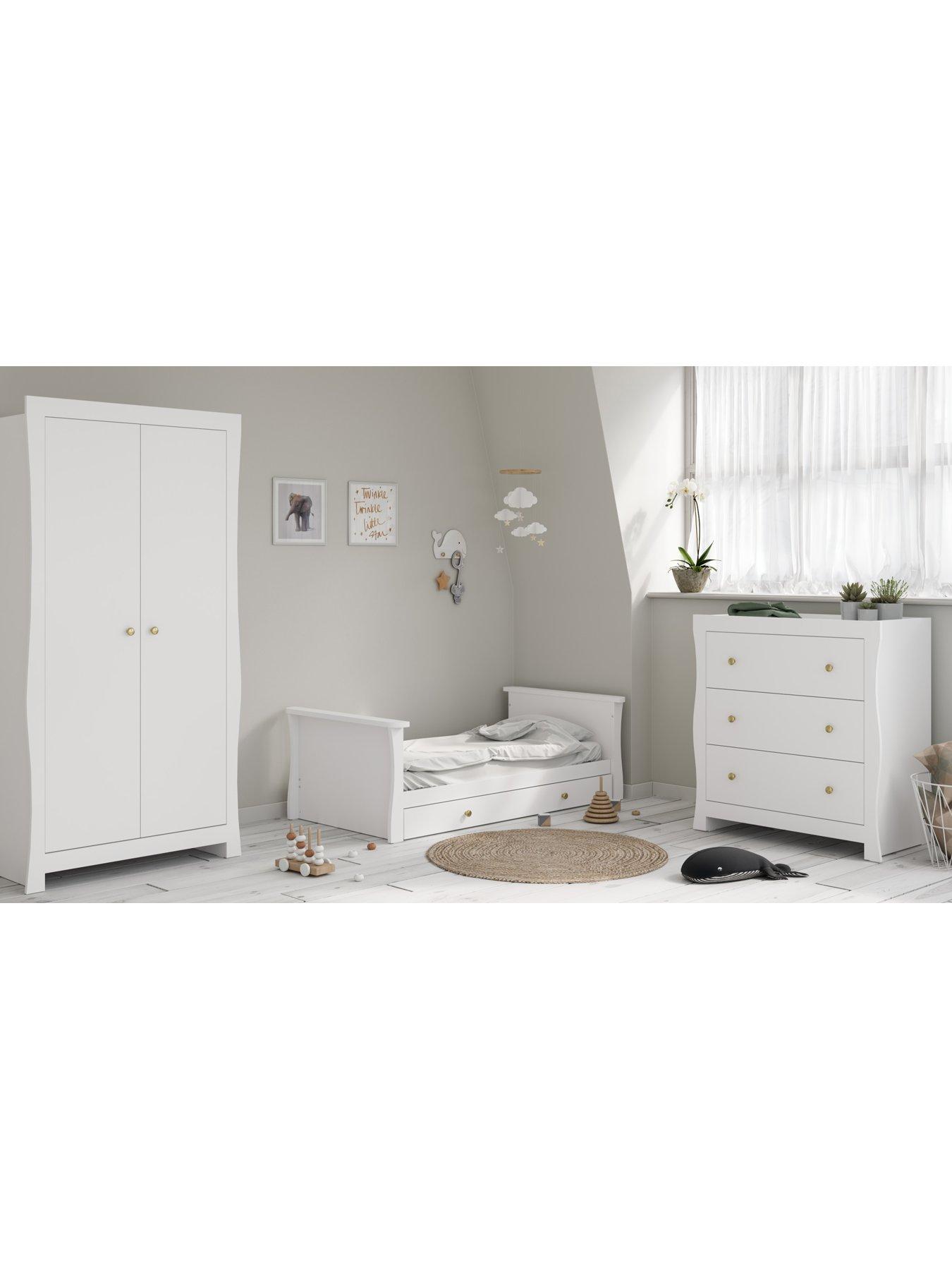 Image 6 of 7 of Little Acorns Celeste Cot Bed - White inc. brushed gold knobs