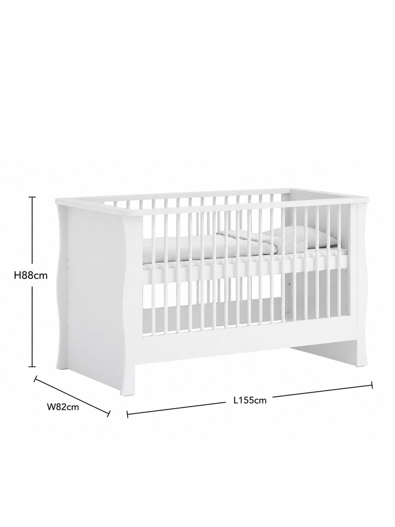 Image 7 of 7 of Little Acorns Celeste Cot Bed - White inc. brushed gold knobs
