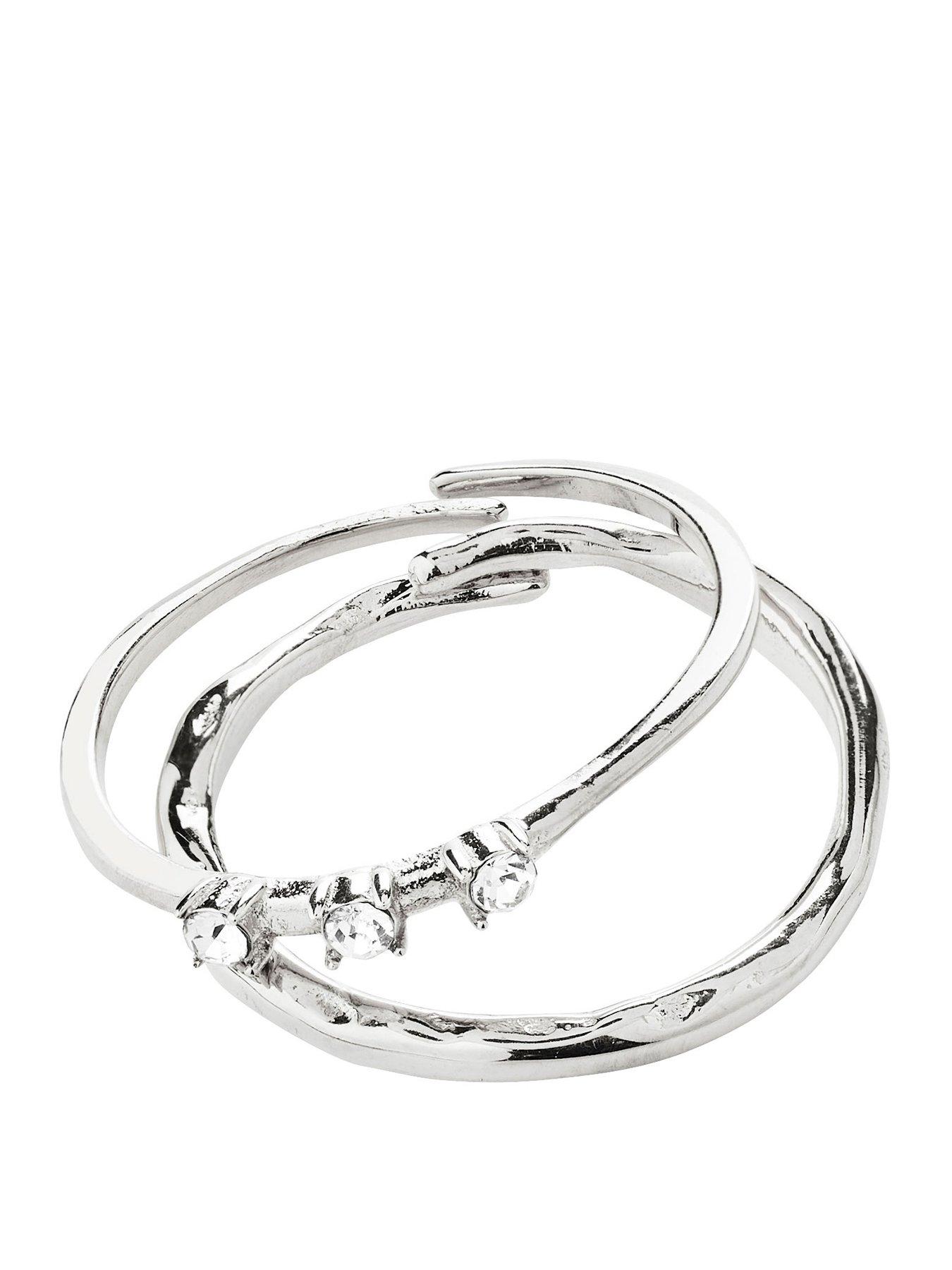 Pilgrim Ivarin - rings, 2-in-1 set, silver-plated