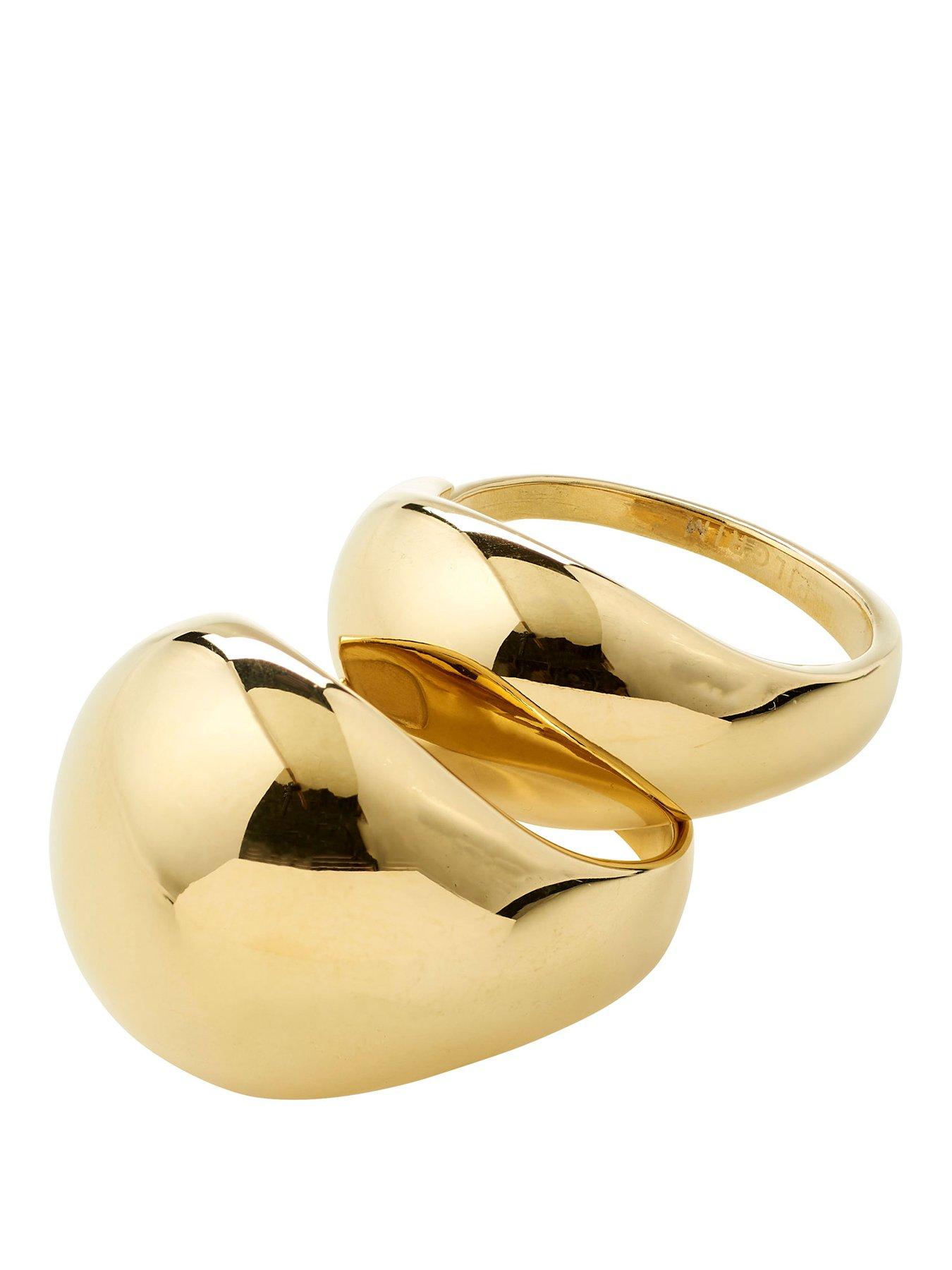 Pilgrim EVON rings, 2-in-1 set, gold-plated