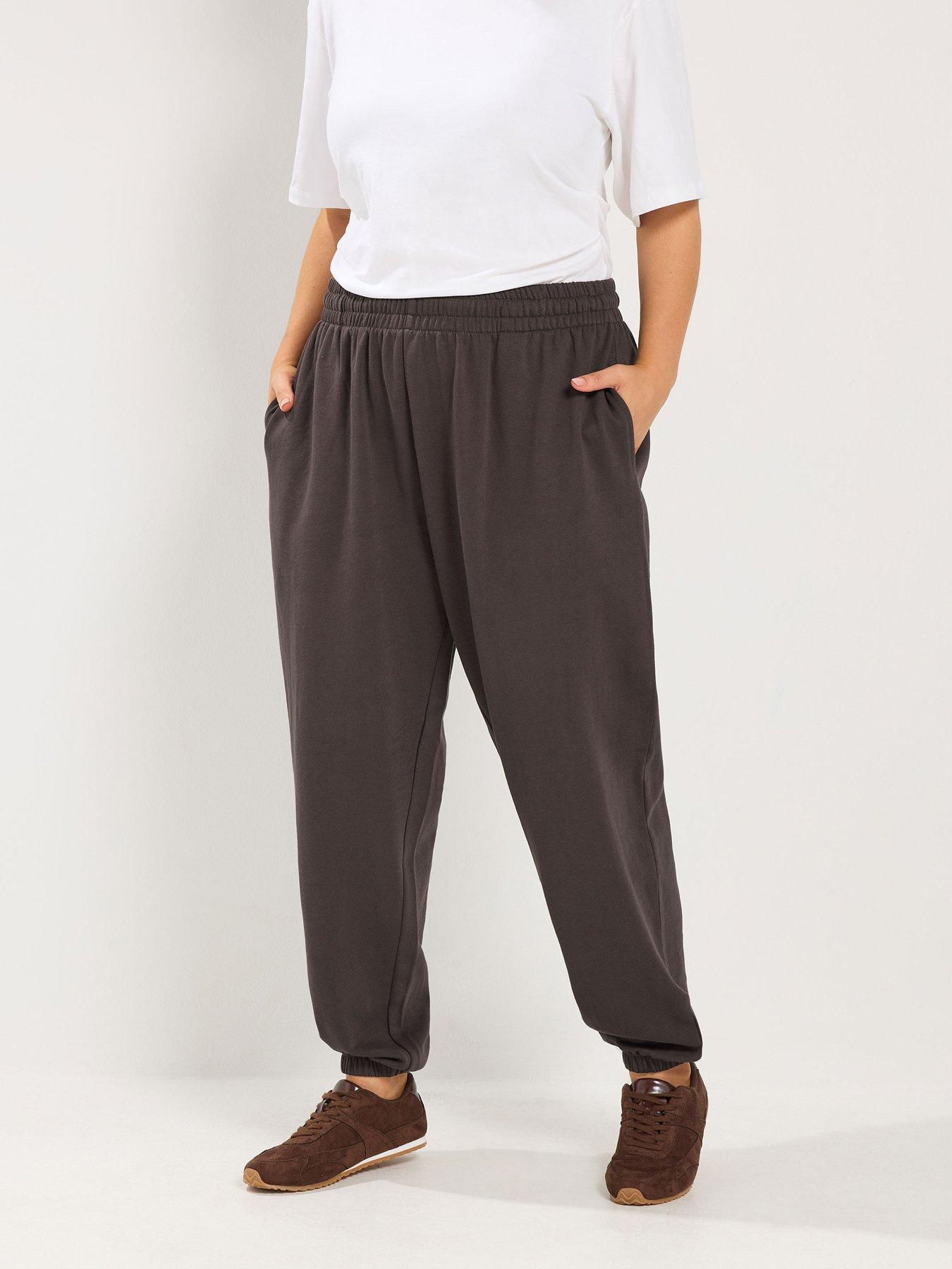 Image 1 of 4 of Yours Curve Cuffed Jogger - Brown