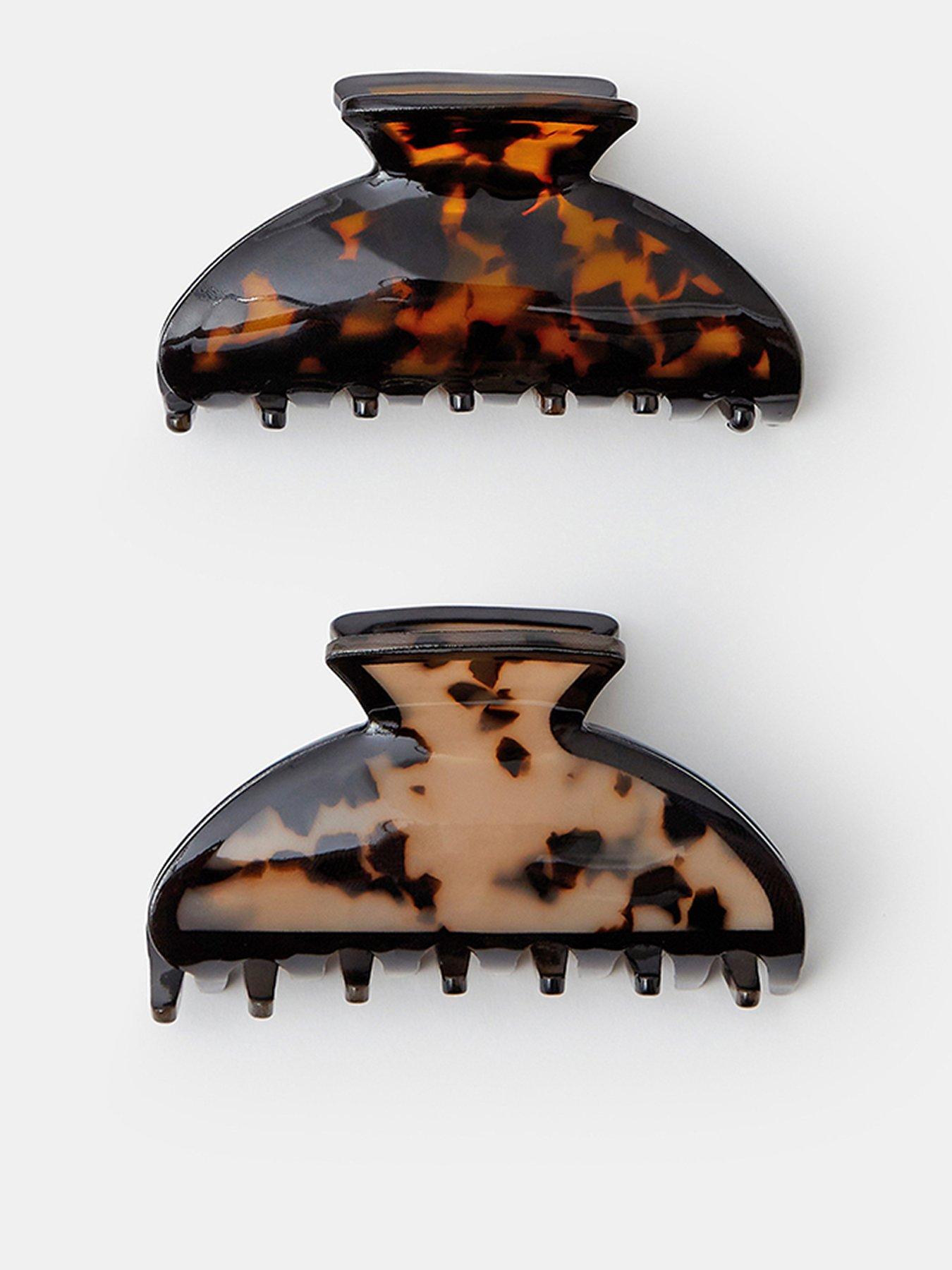 Accessorize 2 X Oval Tort Claw Clips