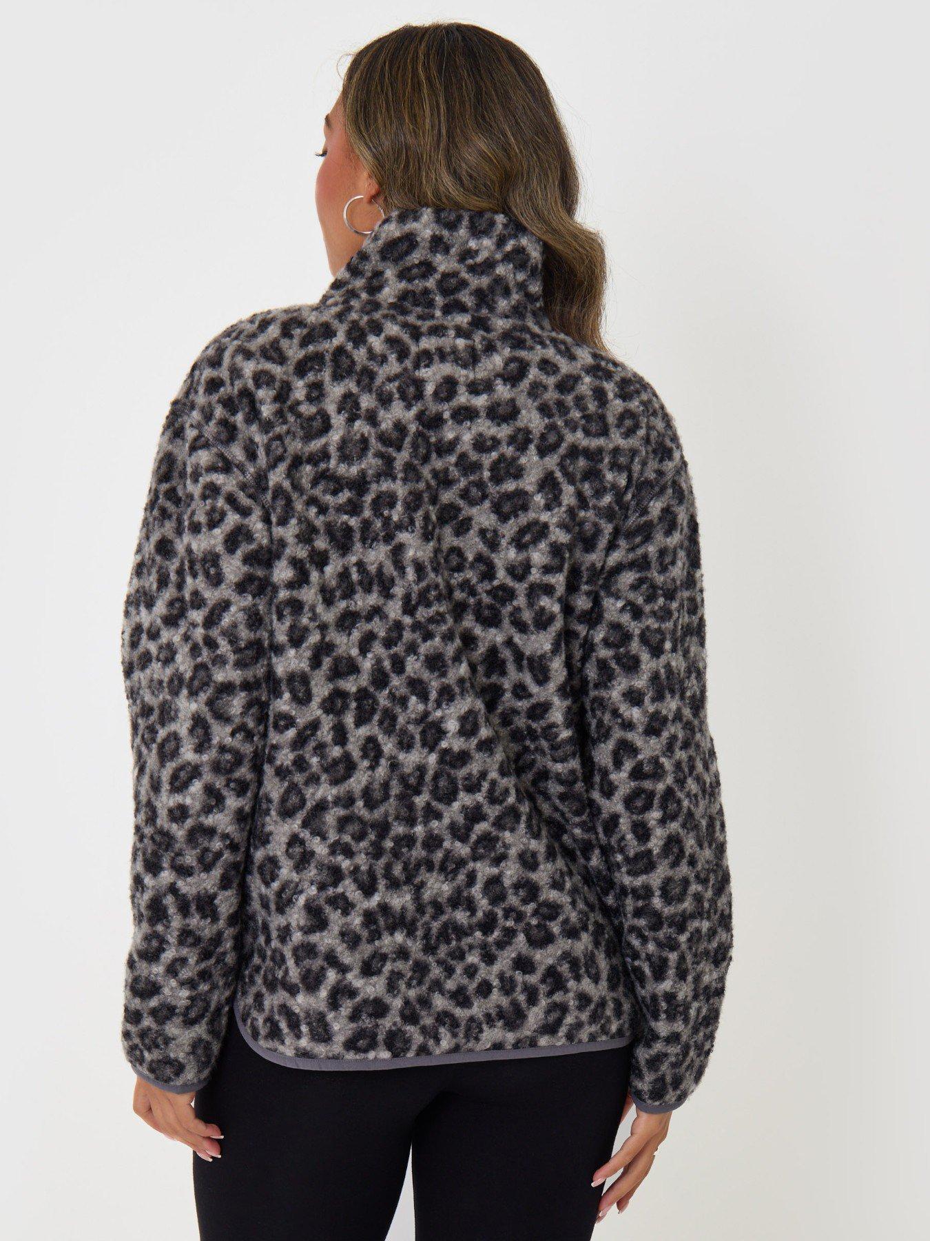 Image 2 of 5 of Threadbare Borg Fleece Pull Over In Leopard Print