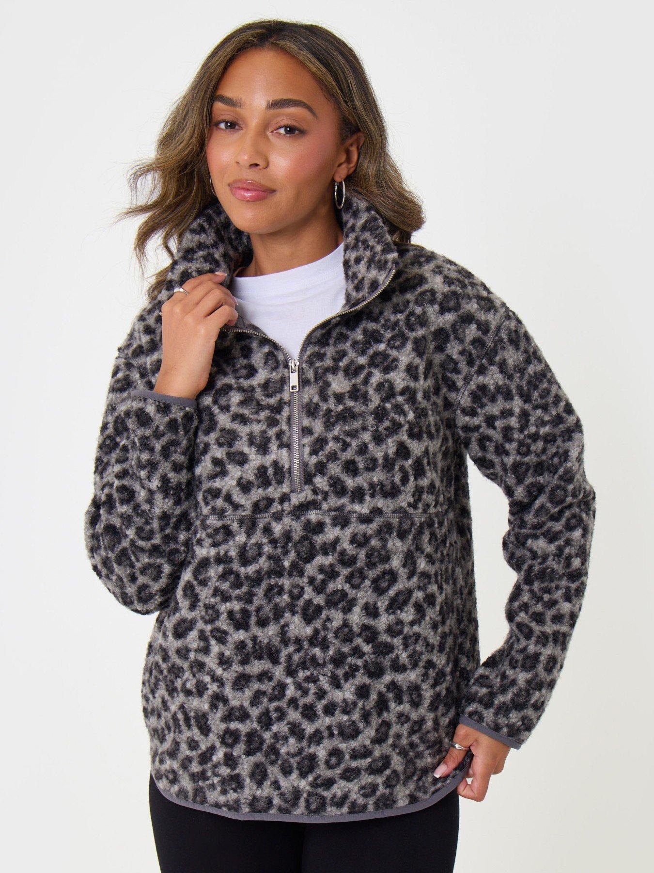 Image 5 of 5 of Threadbare Borg Fleece Pull Over In Leopard Print