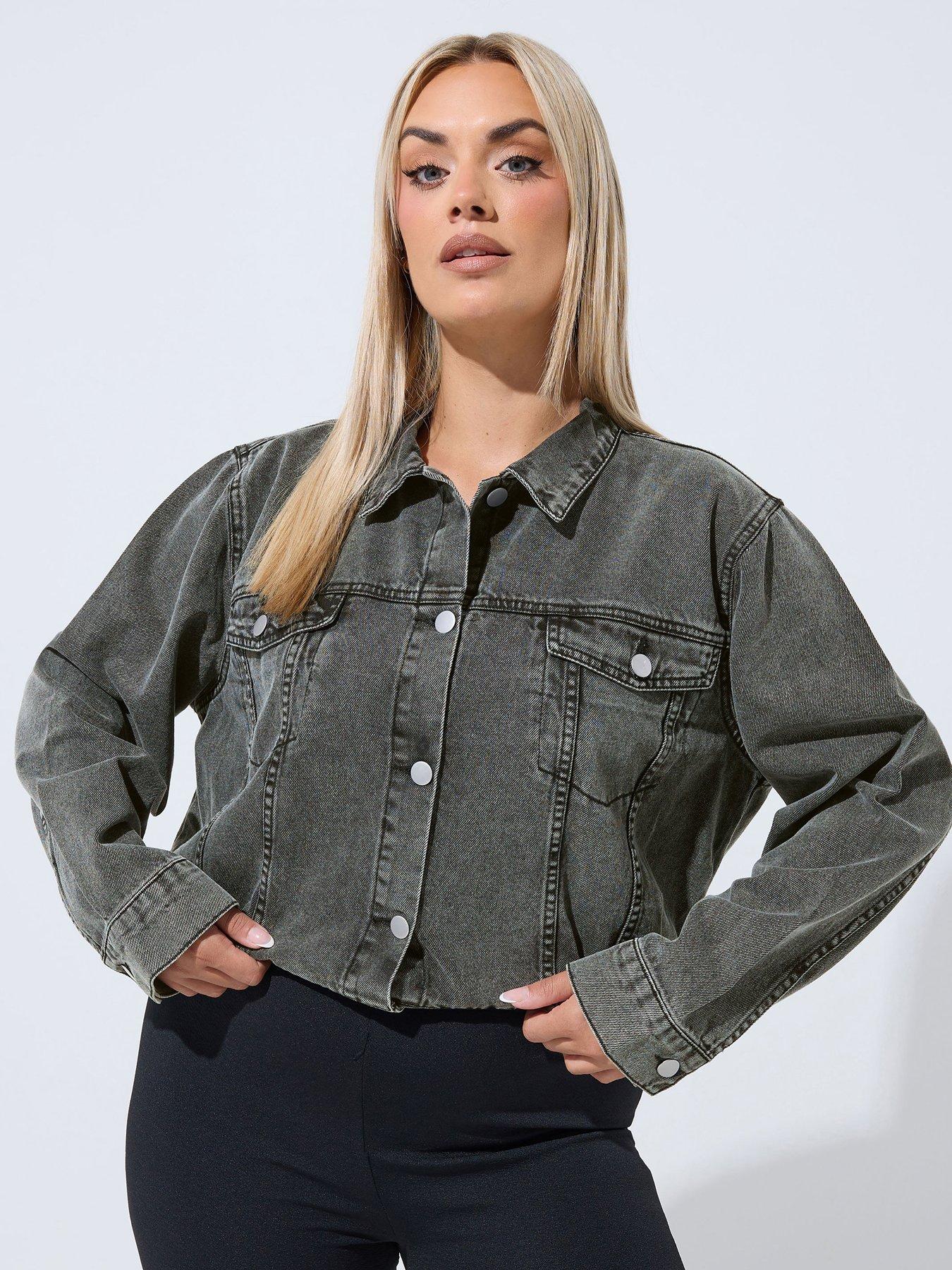 Yours Curve Elasticated Hem Jacket - Grey