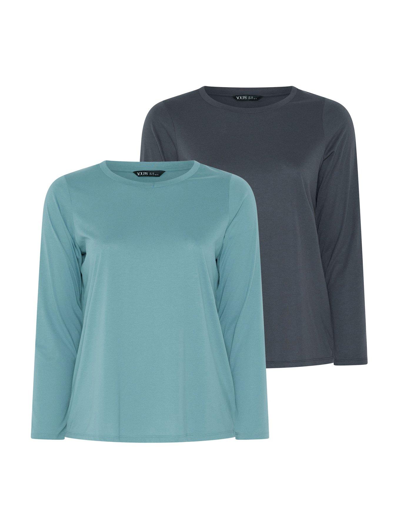 Yours Curve 2 Pack Long Sleeve T-Shirt - Multi
