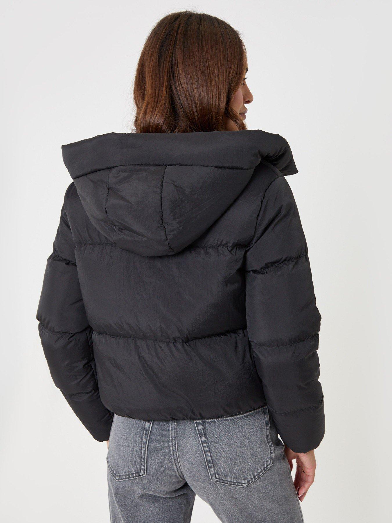 Image 2 of 6 of Threadbare Showerproof Cropped Puffer Coat In Black