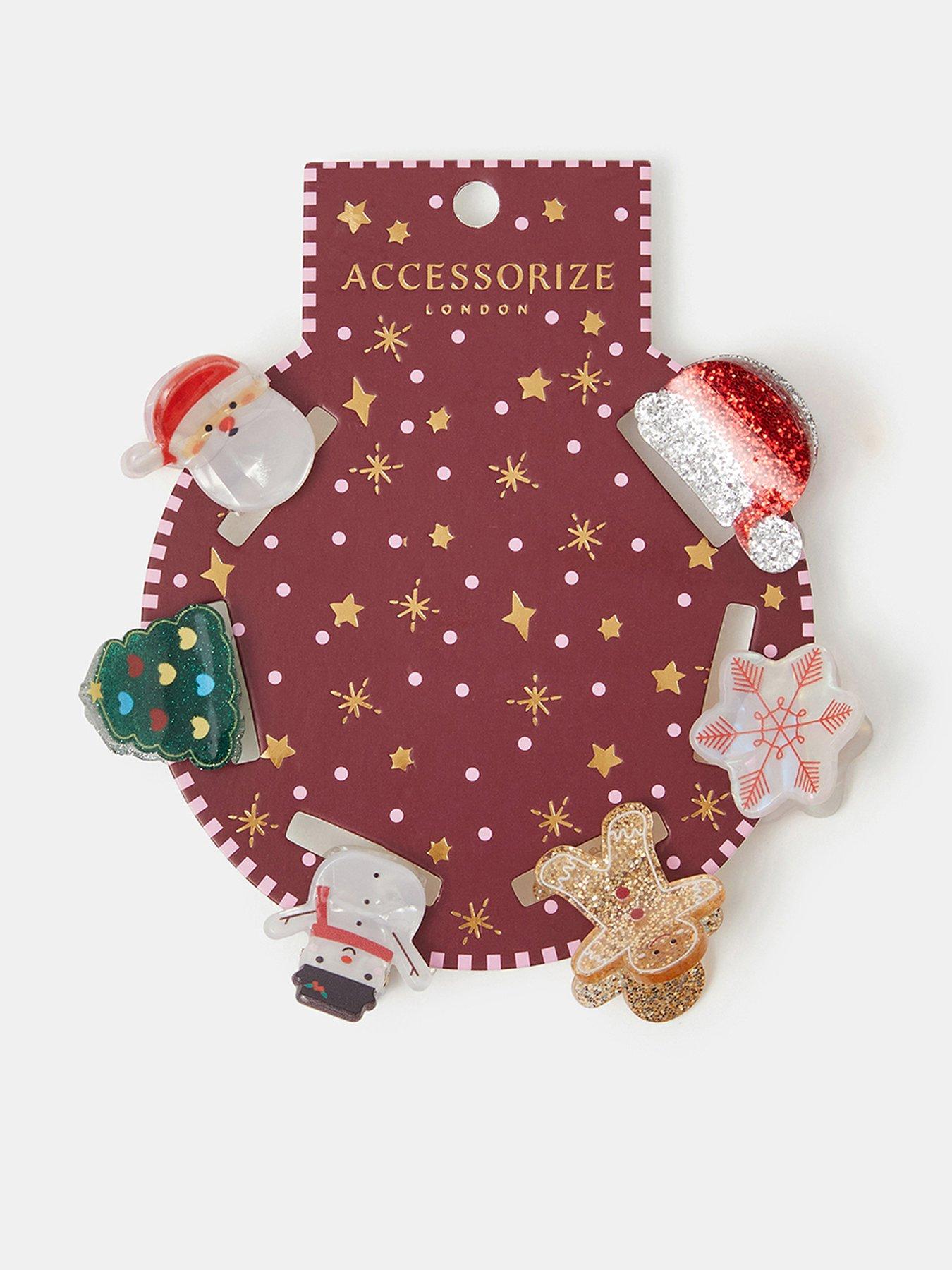Image 1 of 3 of Accessorize 6 X Mini Xmas Claw Clips