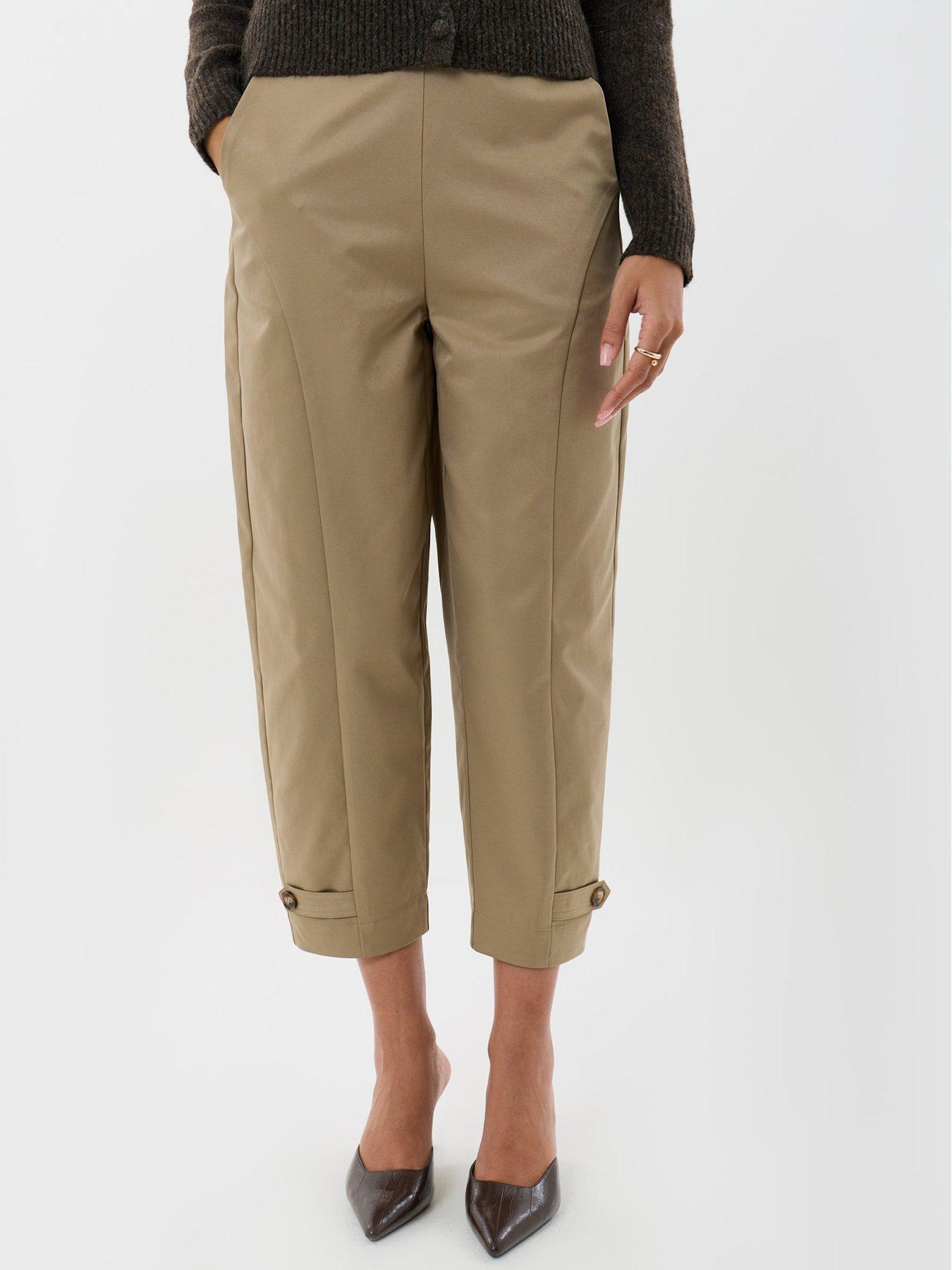 Image 3 of 5 of Threadbare Barrel Leg Trousers In Beige