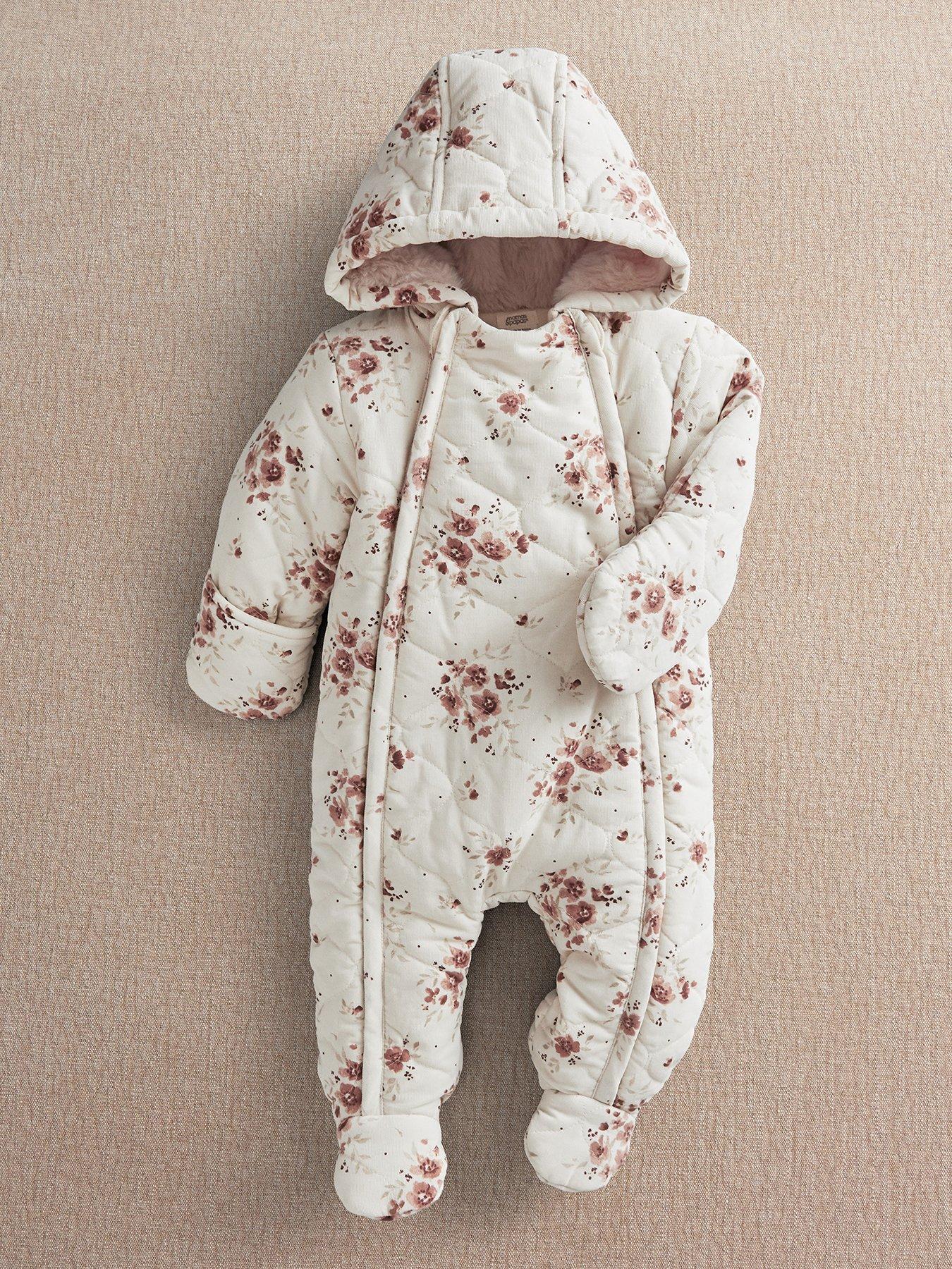 Mamas & Papas Baby Girls Ditsy Print Pramsuit - Pink