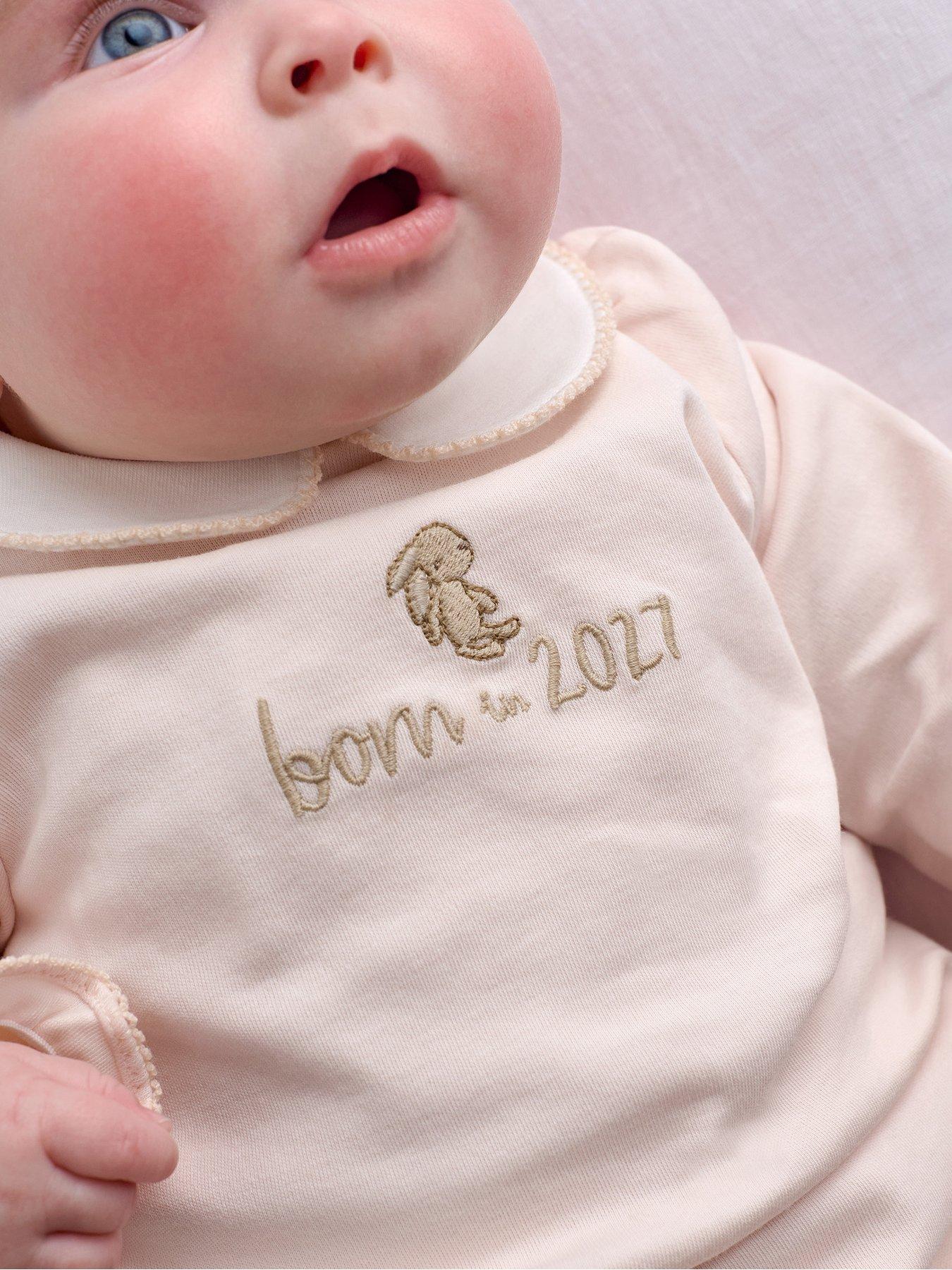 Mamas & Papas Baby Girls Born In 2027 Bunny Sleepsuit - Pink
