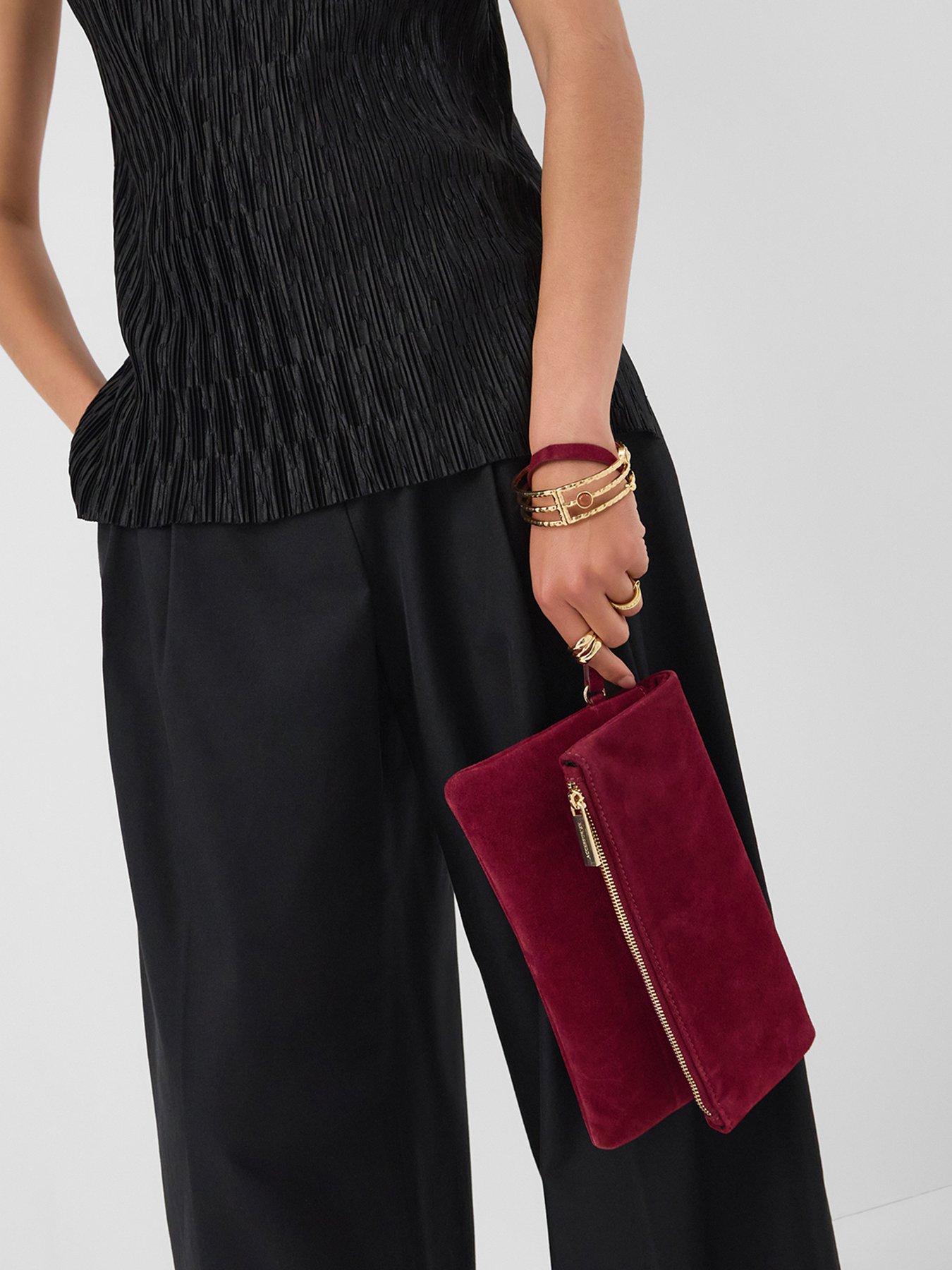 Image 2 of 5 of Accessorize Foldover Suede Wristlet Bag