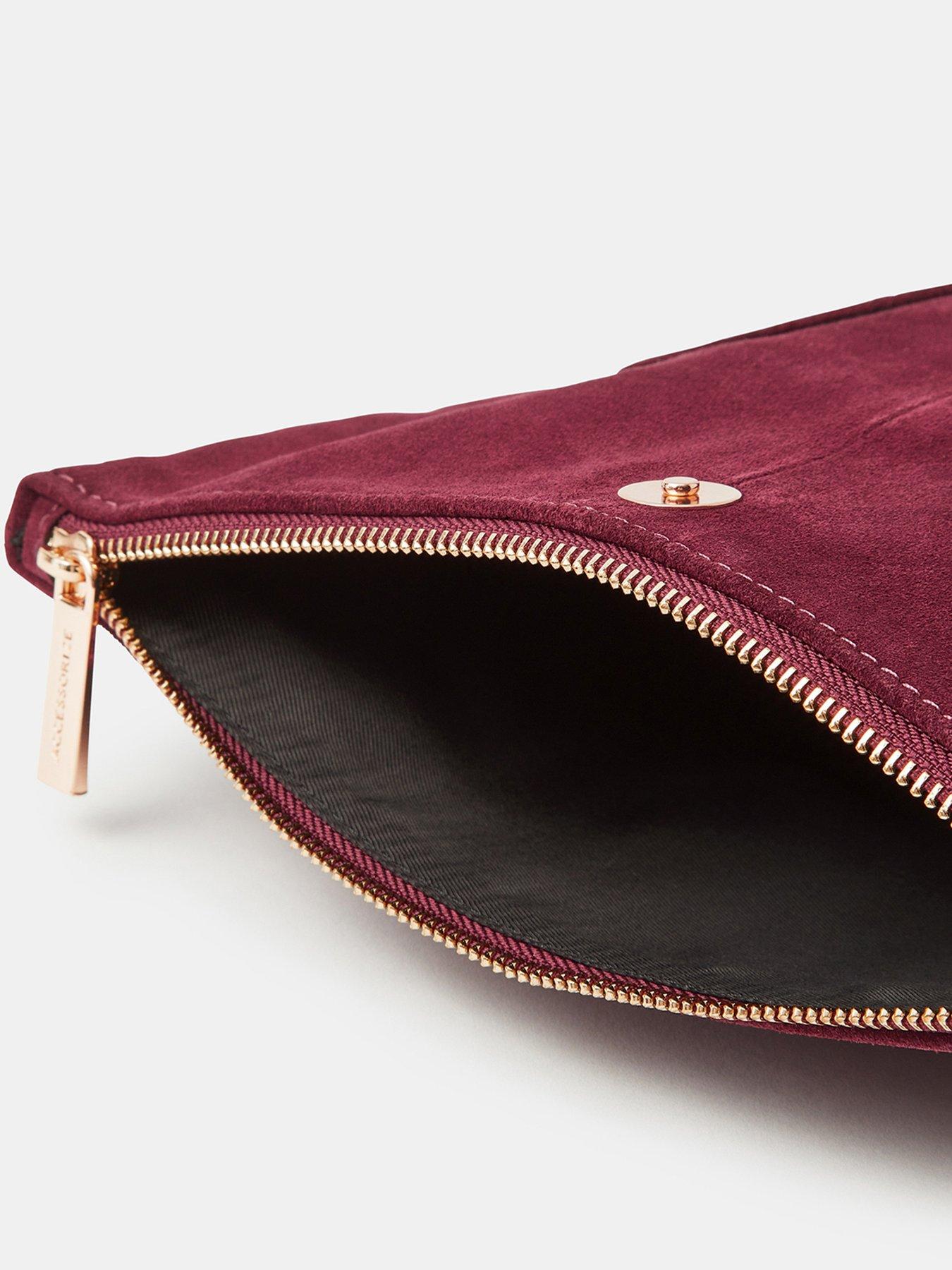 Image 5 of 5 of Accessorize Foldover Suede Wristlet Bag