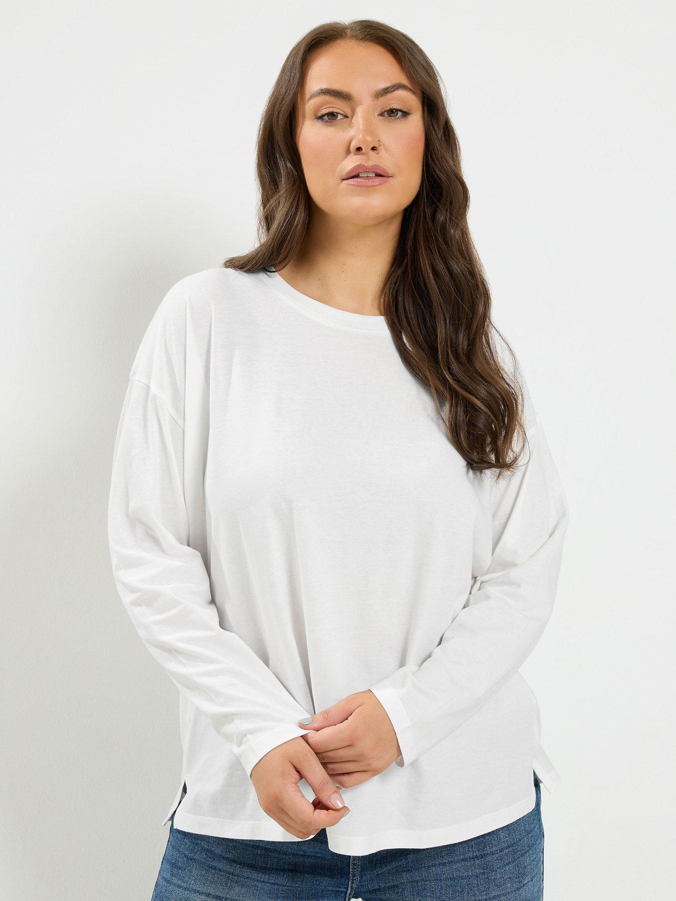 Yours Women's Curve Long Sleeve Oversize Top - Cream