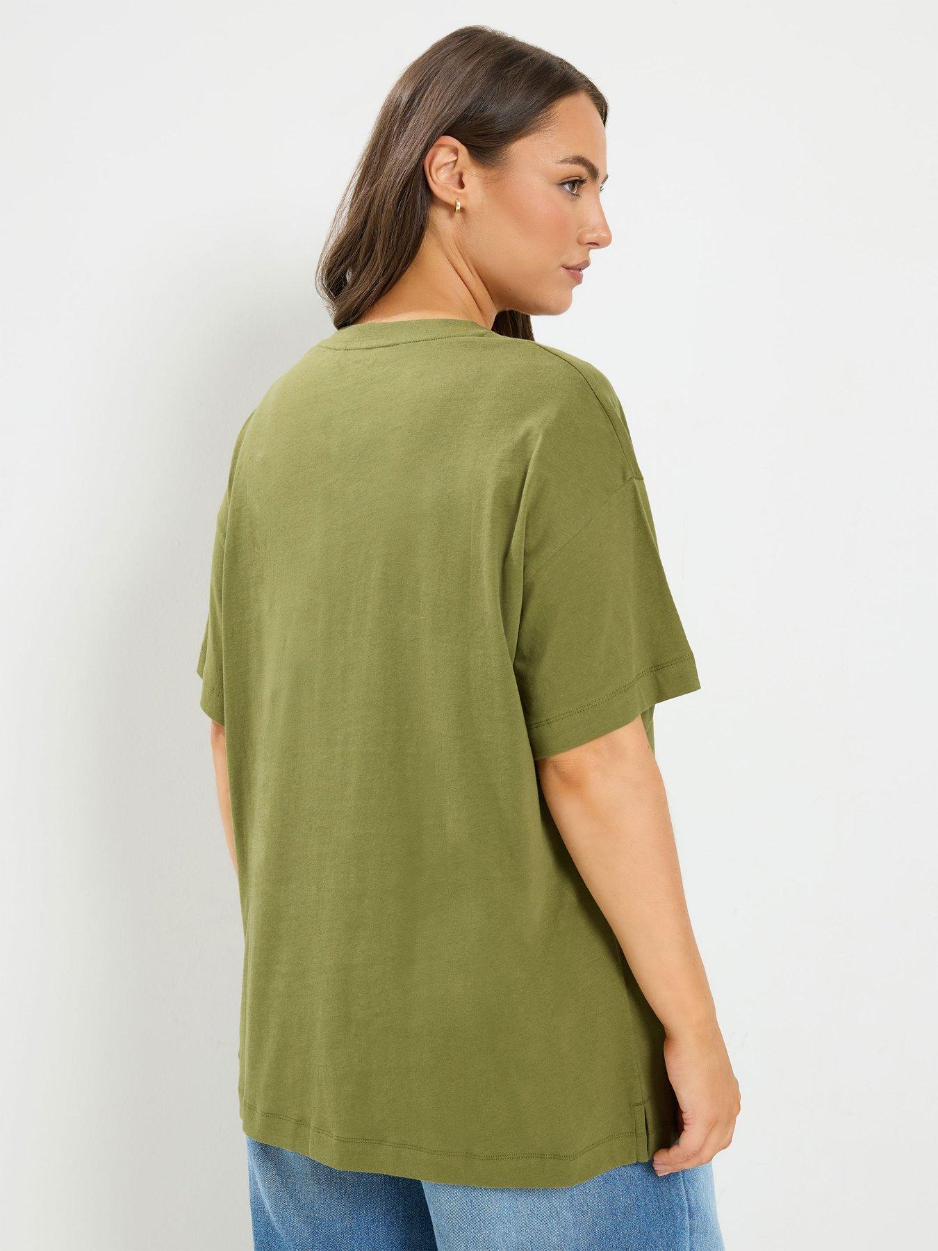 Image 2 of 4 of Yours Women's Curve Relaxed Longline T-Shirt - Green