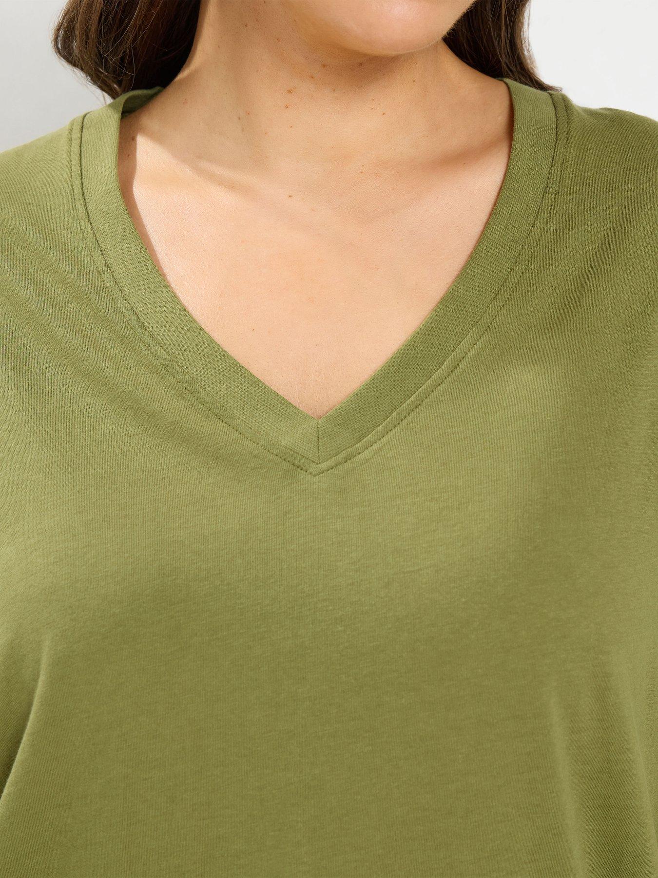Image 4 of 4 of Yours Women's Curve Relaxed Longline T-Shirt - Green