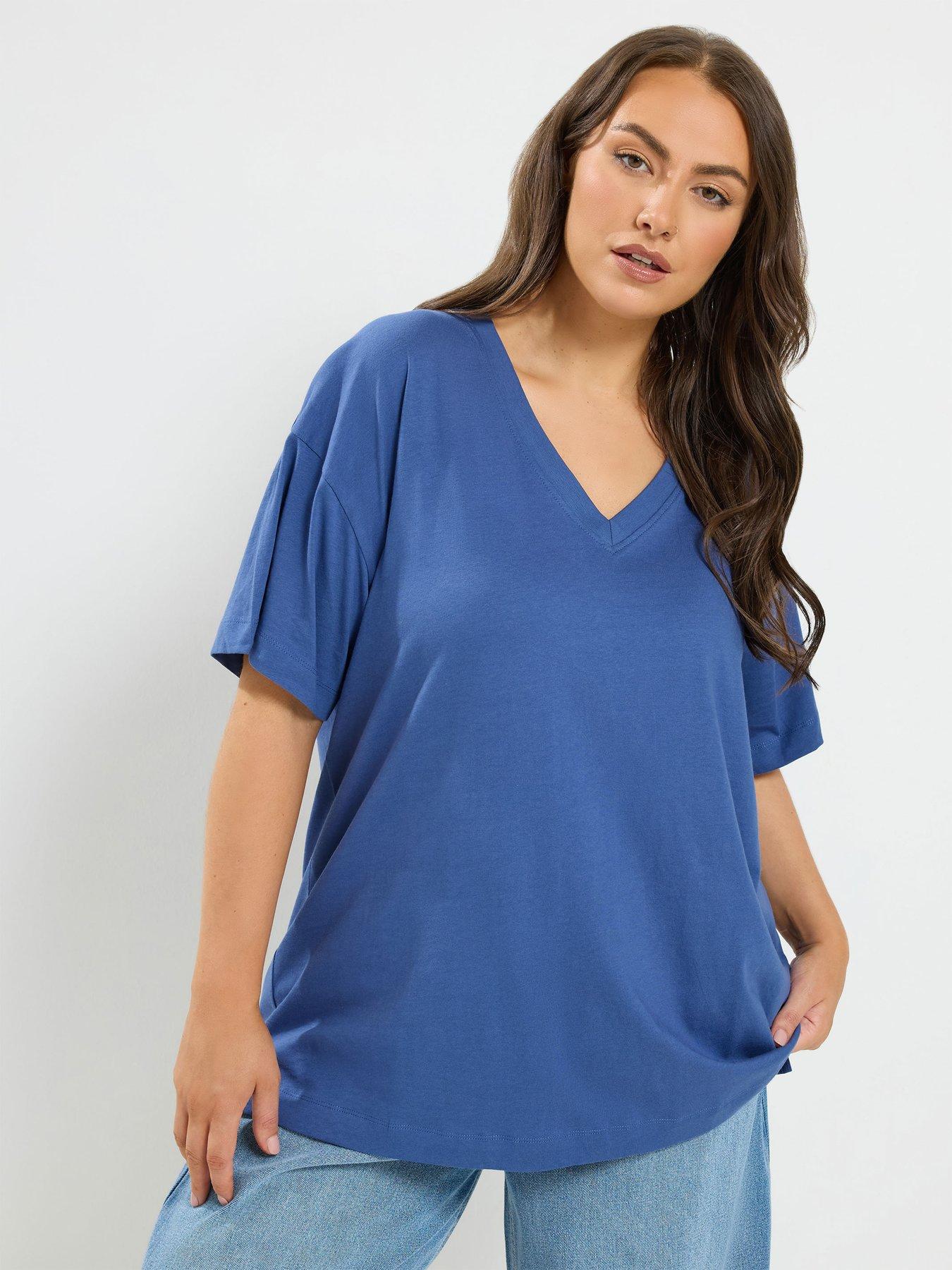 Image 1 of 4 of Yours Women's Relaxed Longline T-Shirt - Blue